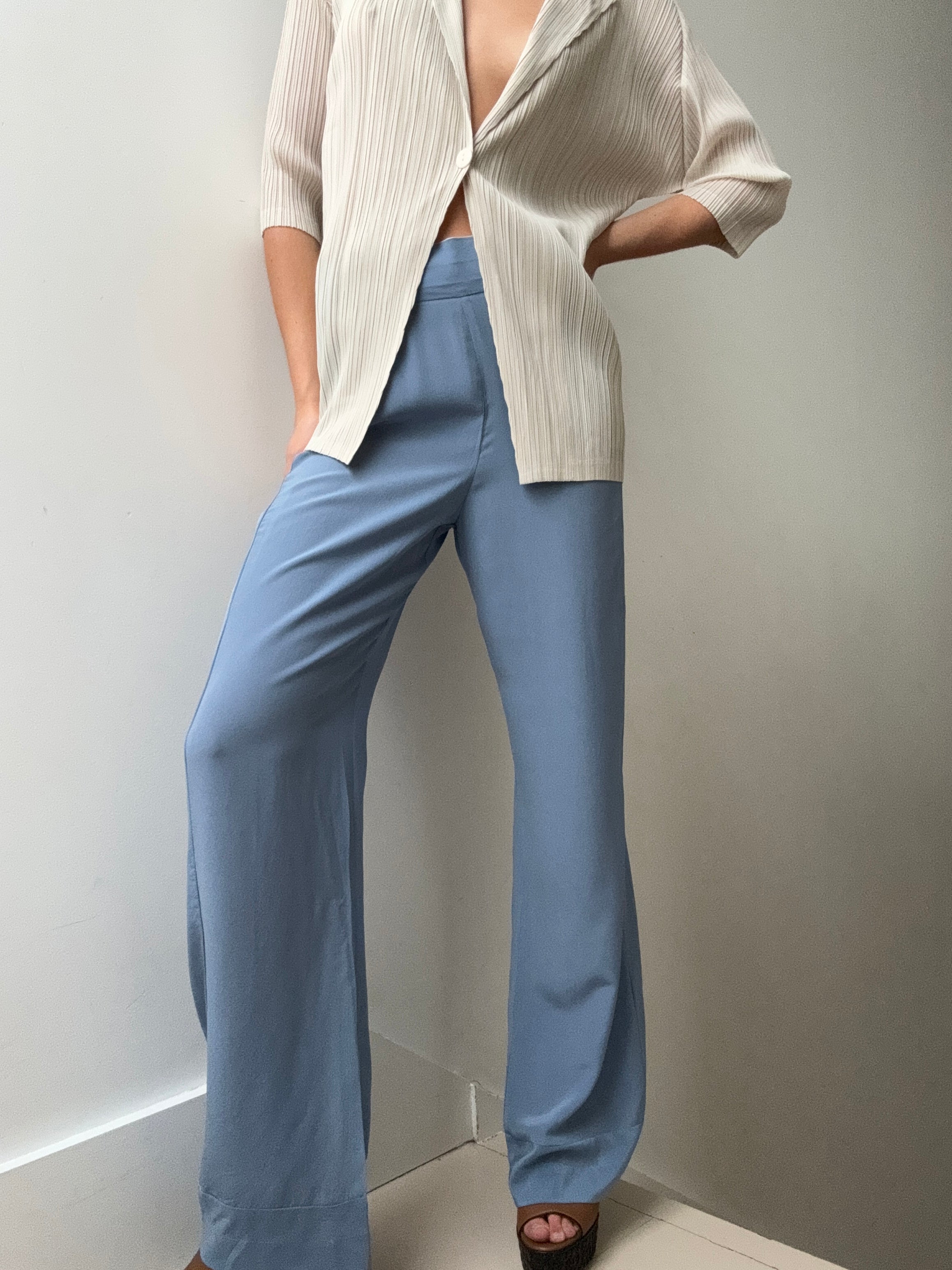 Evarae Pants Small Evarae Silk Pants Blue