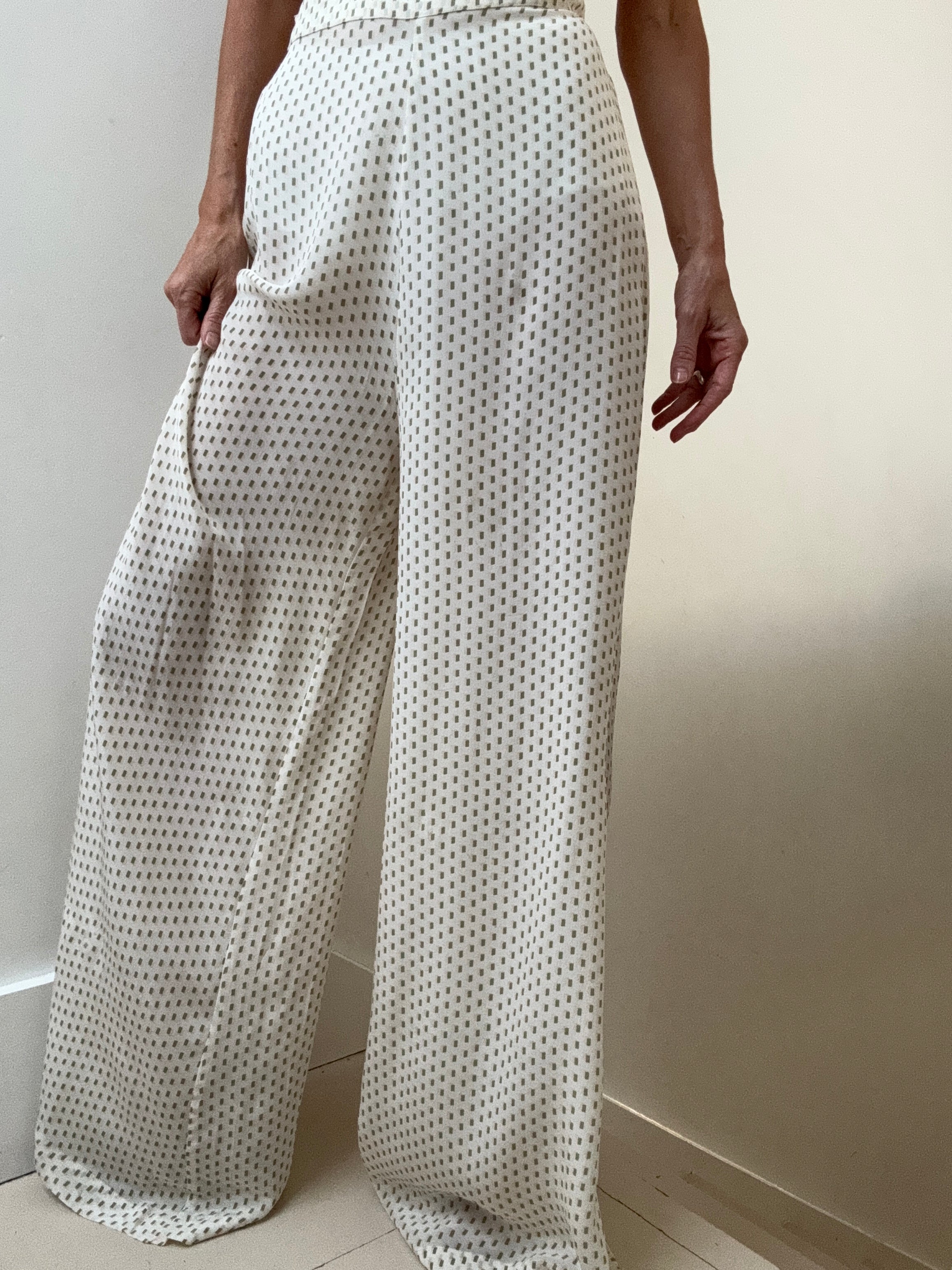 Evarae Pants Small Evare Silk Flared Trousers