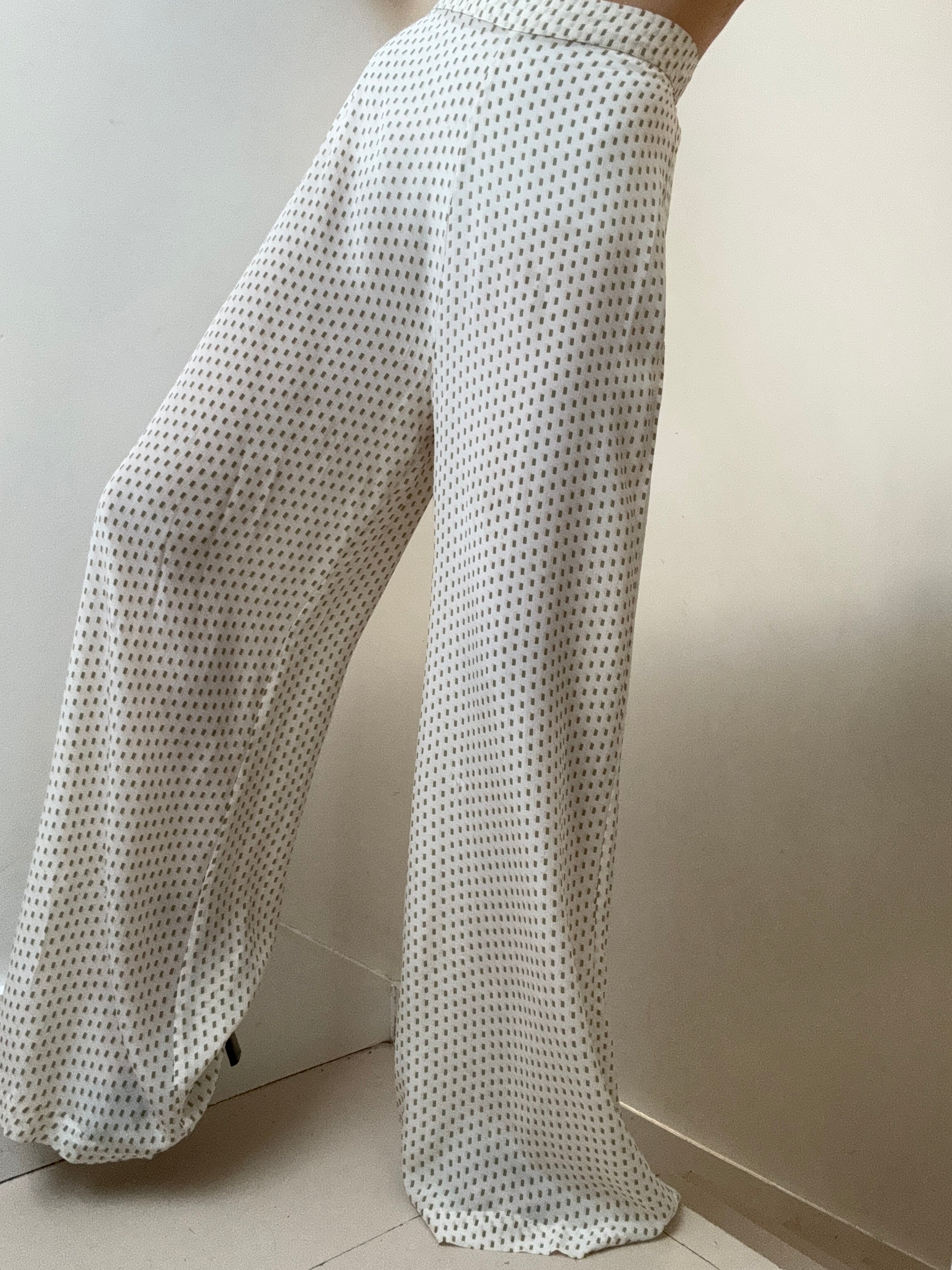 Evarae Pants Small Evare Silk Flared Trousers