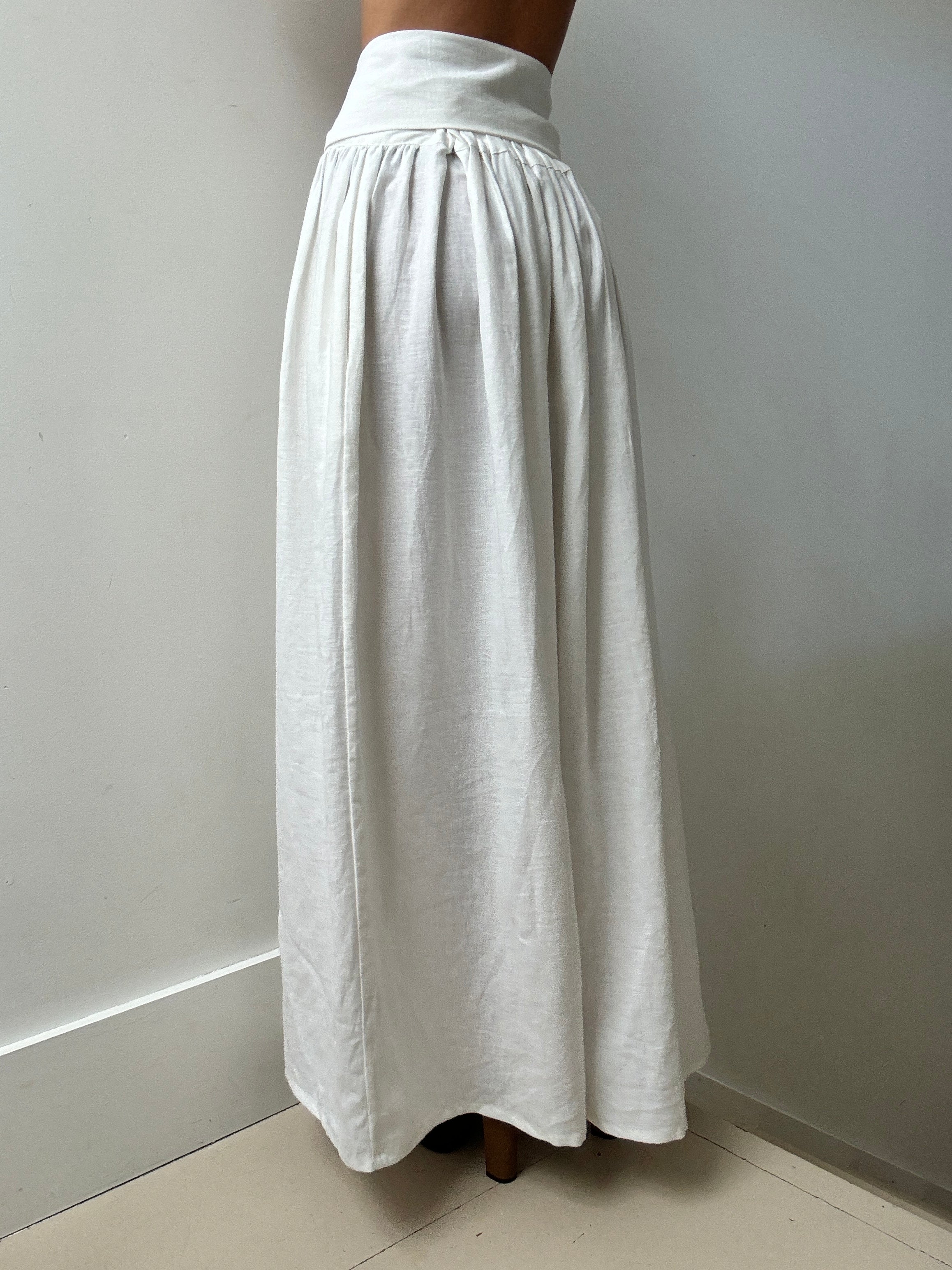 Kai Belted Linen Midi Skirt | Skirts