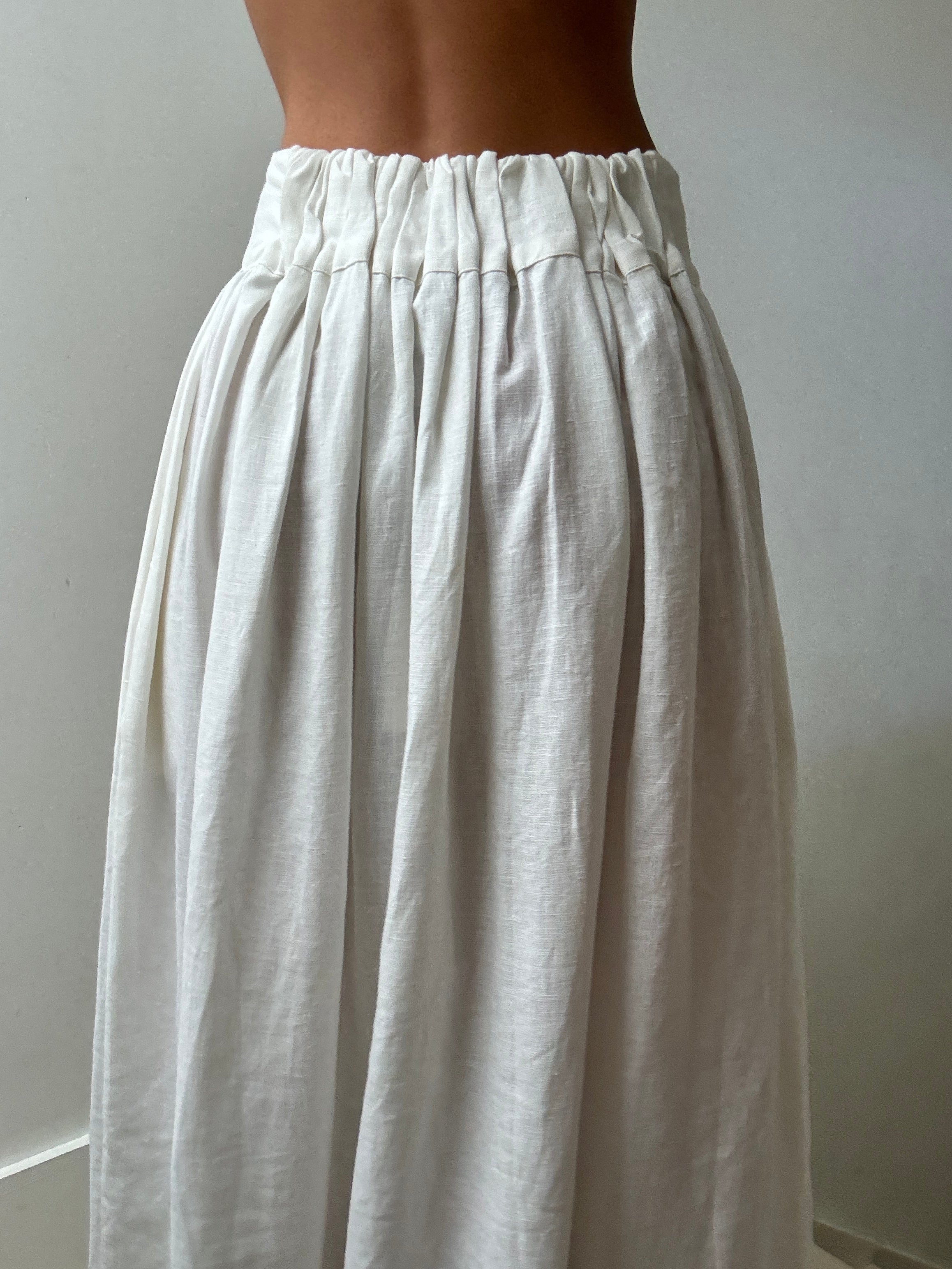 Kai Belted Linen Midi Skirt | Skirts