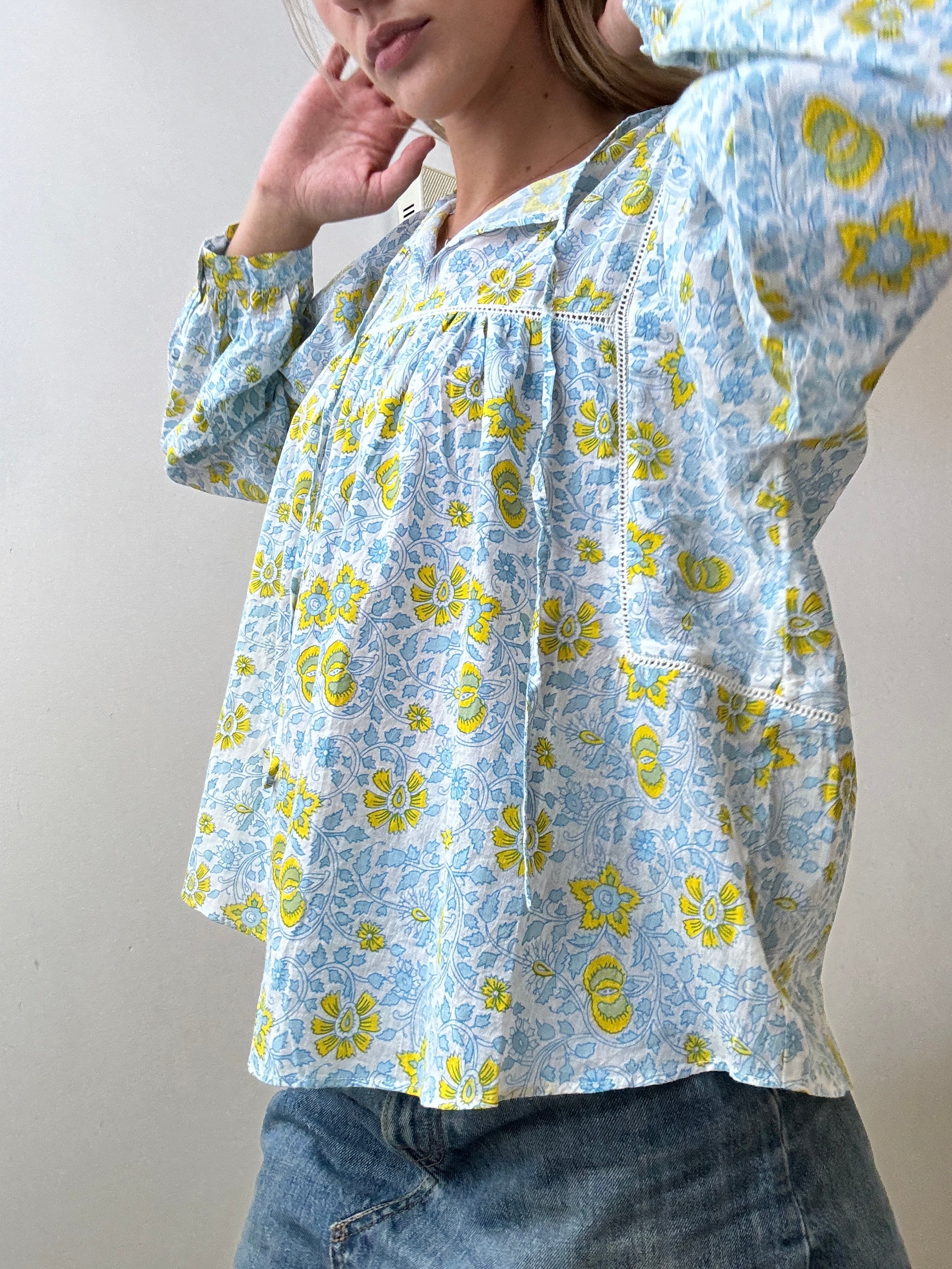 Floral Cotton Top | Tops