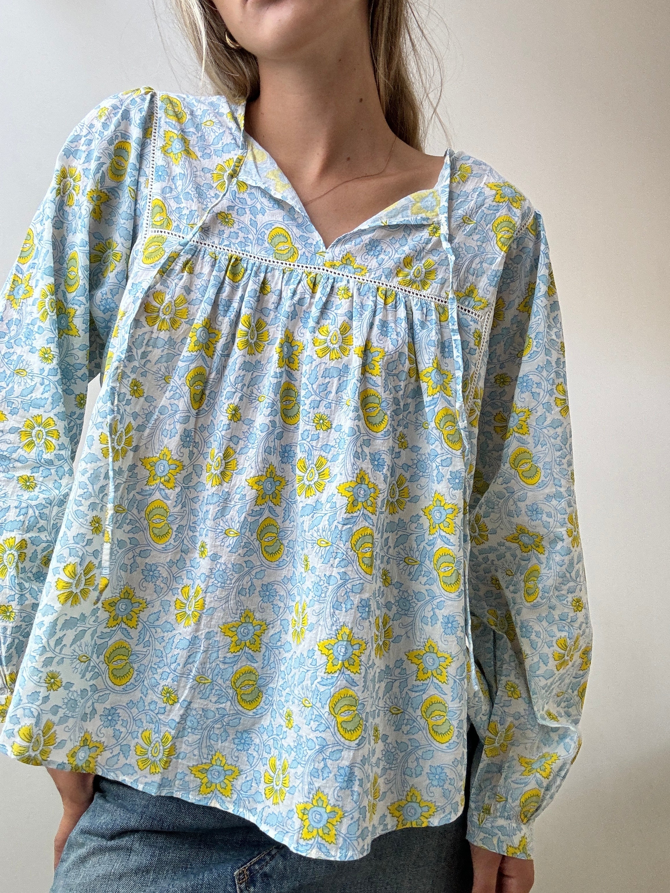Floral Cotton Top | Tops