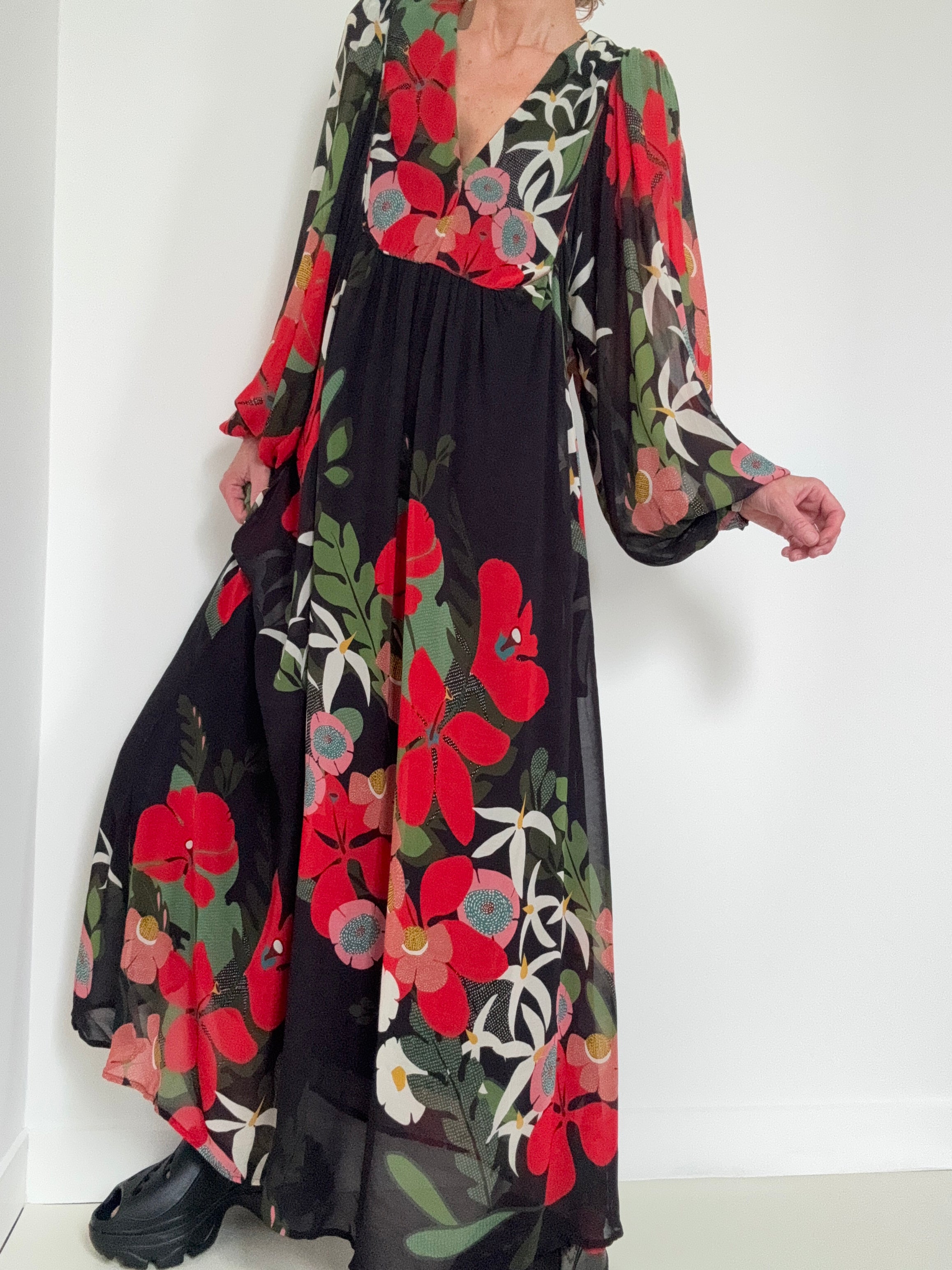 Anthropologie Floral V Neck Maxi Dress | Dresses