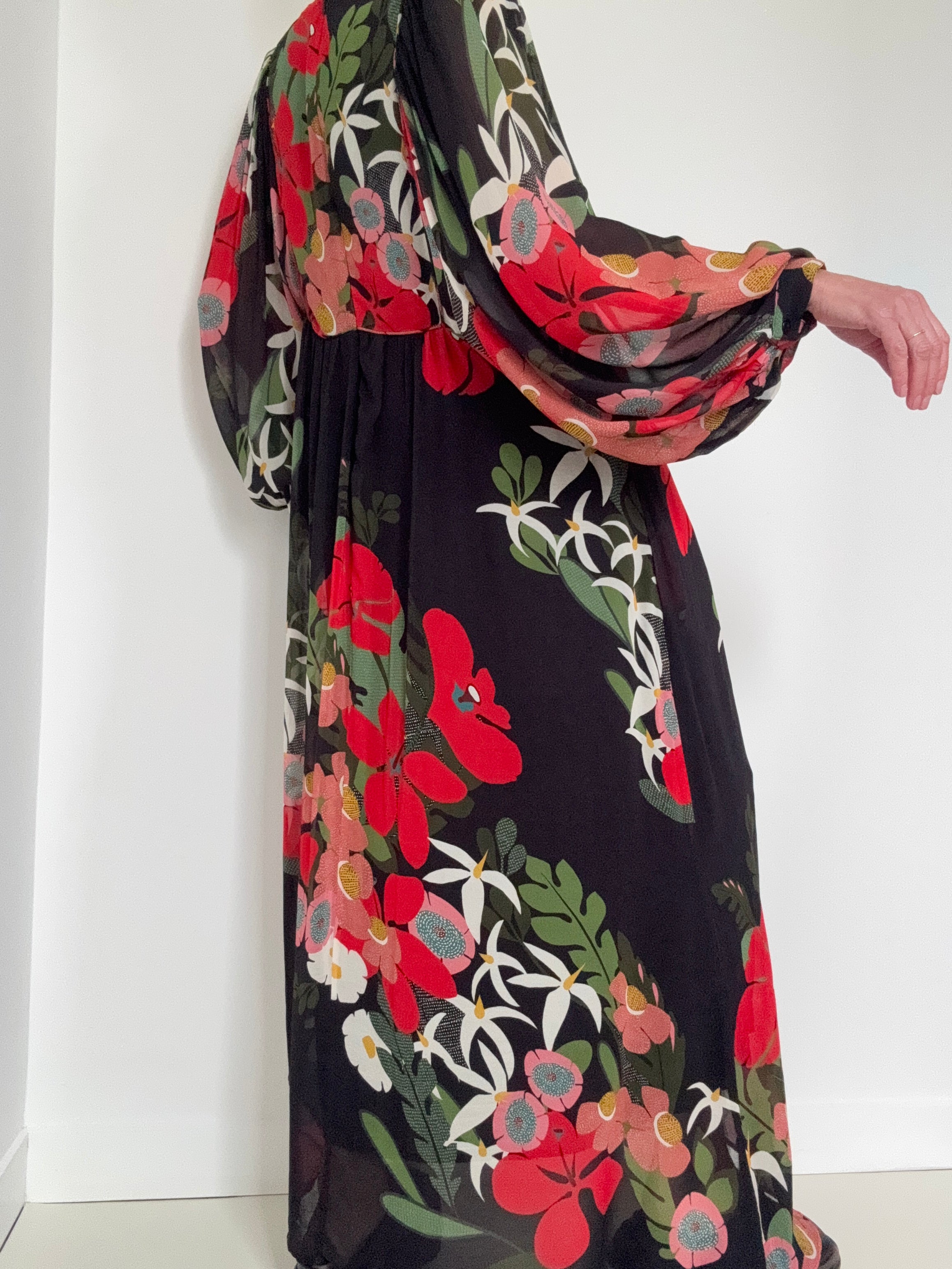 Farm Rio Dresses Anthropologie Floral V Neck Maxi Dress
