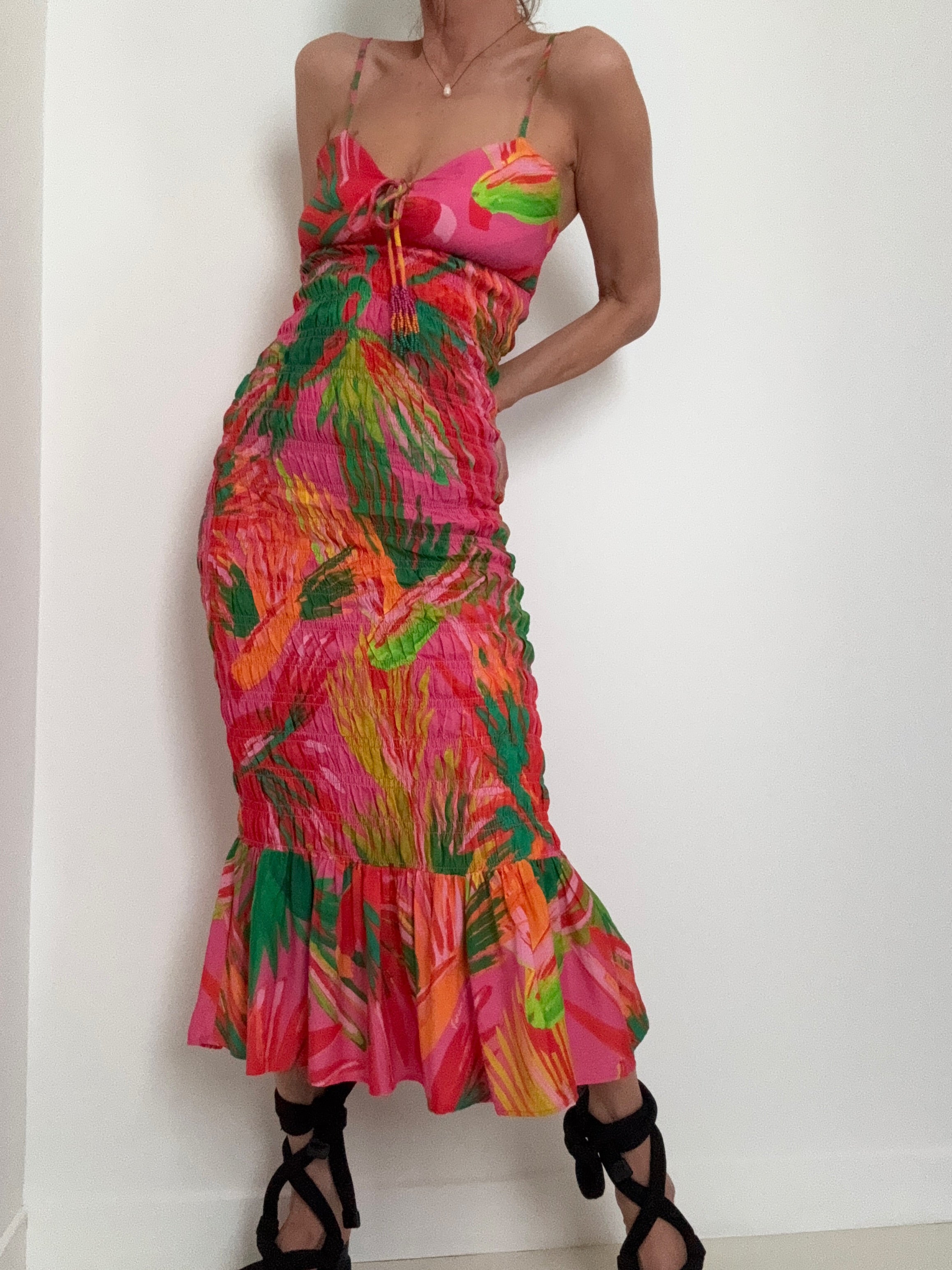 Farm Rio Dresses Farm Rio Anthropologie Rouched Midi Dress