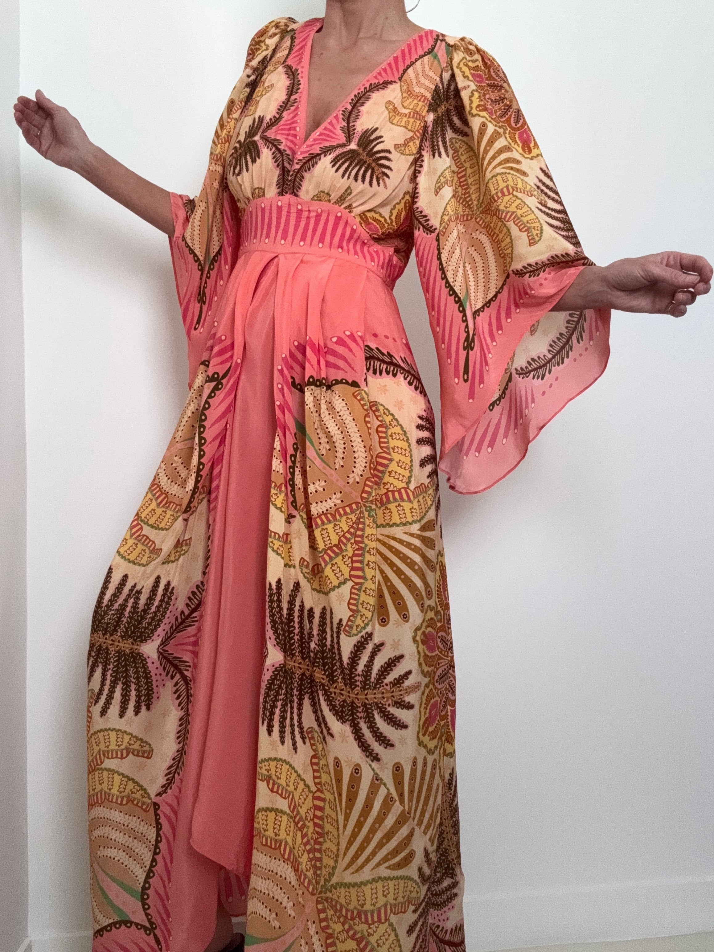 Farm Rio Dresses Farm Rio Floral Pleated Maxi Dress