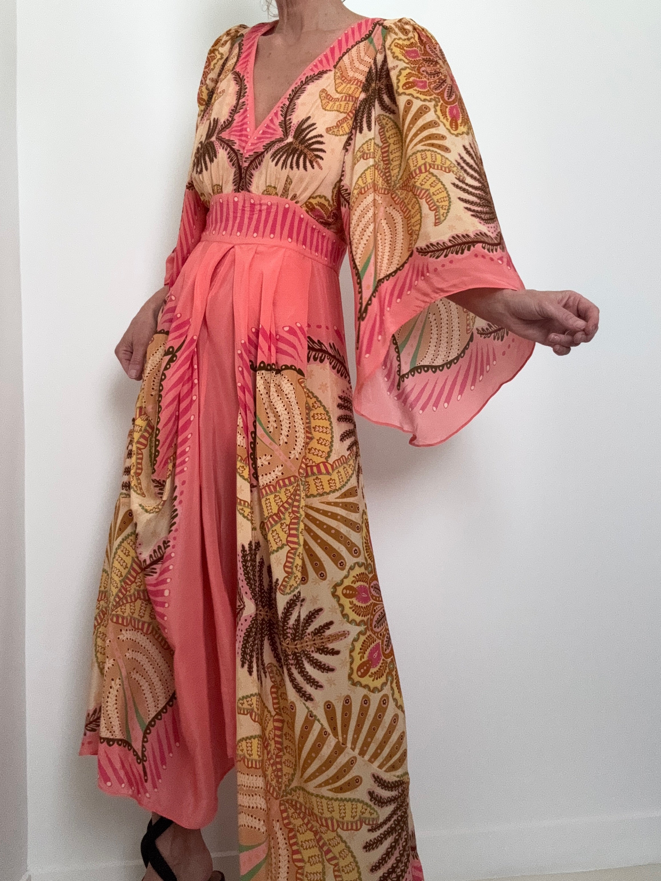 Farm Rio Dresses Farm Rio Floral Pleated Maxi Dress