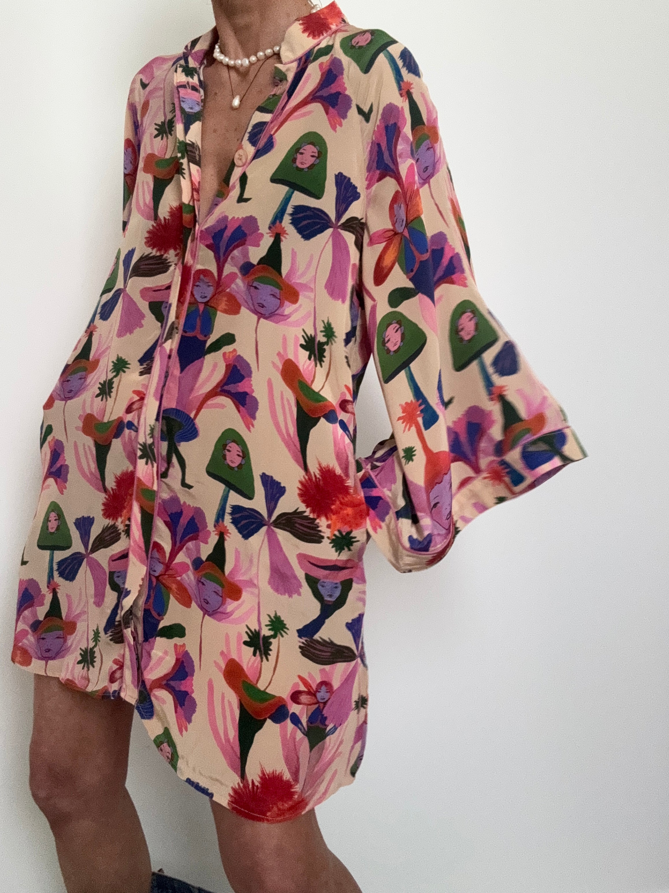 Farm Rio Floral Print Mini Dress Tunic | Dresses