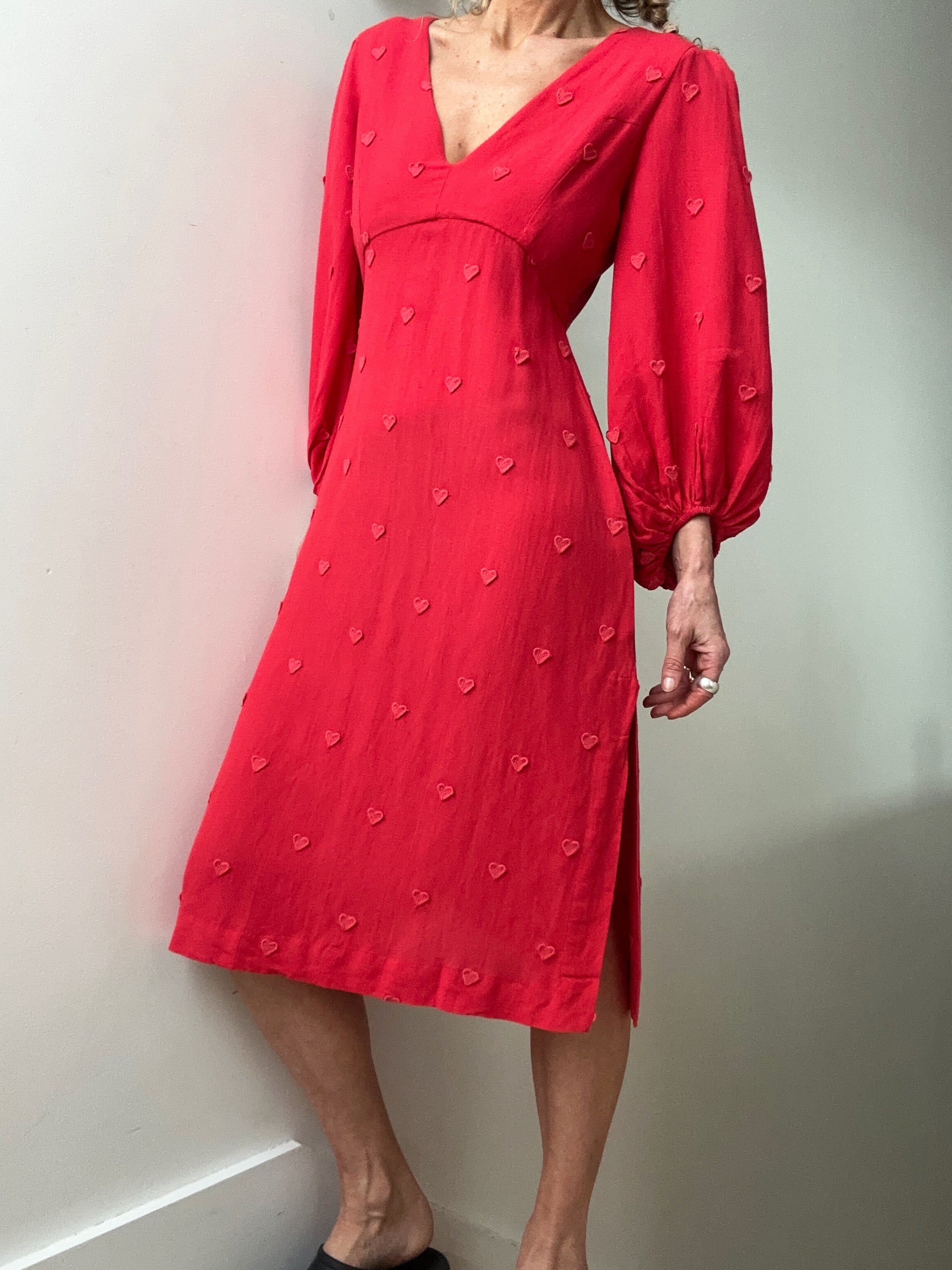 Farm Rio Dresses Farm Rio Red Hearts Midi Dress
