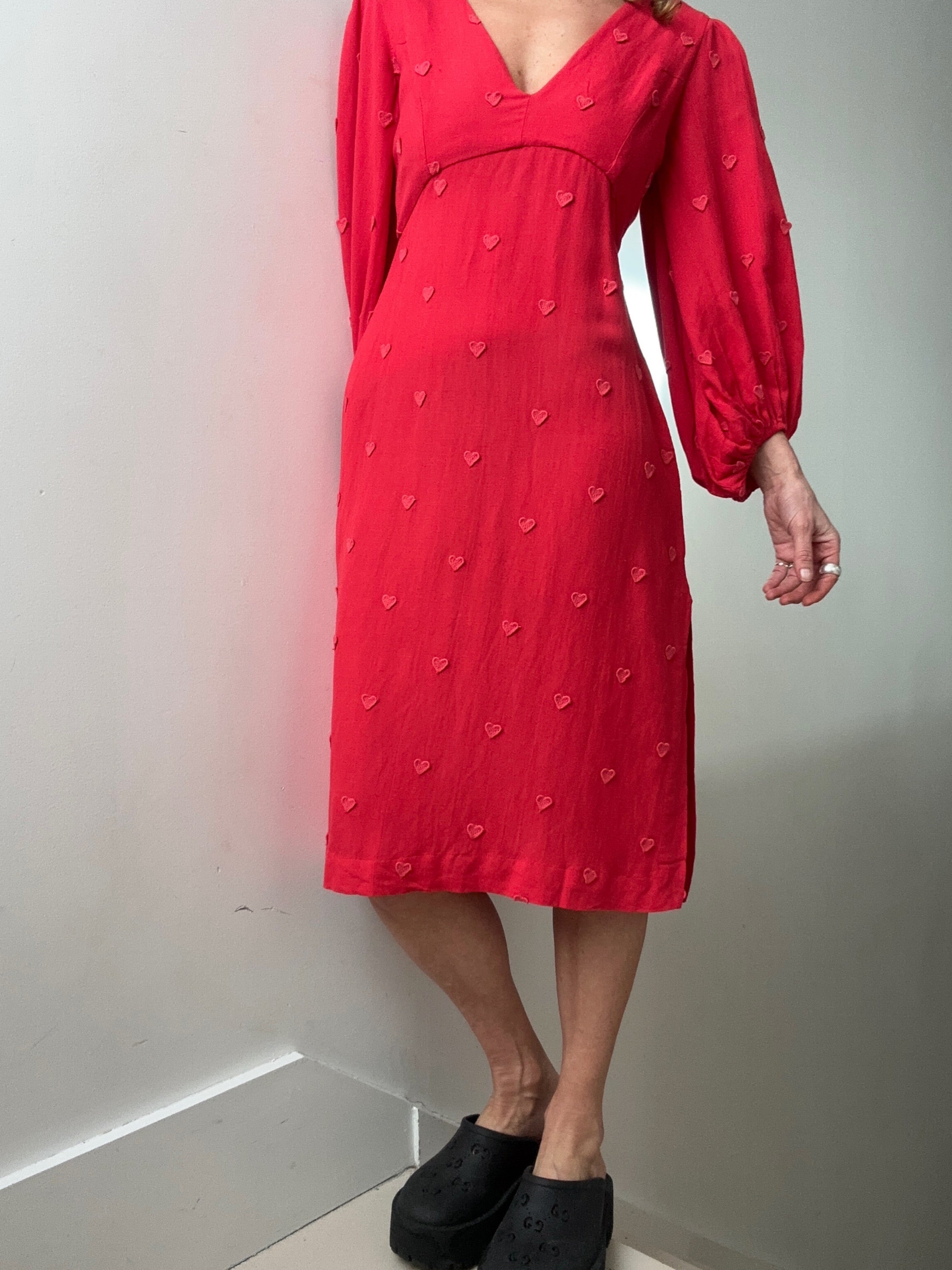 Farm Rio Dresses Farm Rio Red Hearts Midi Dress