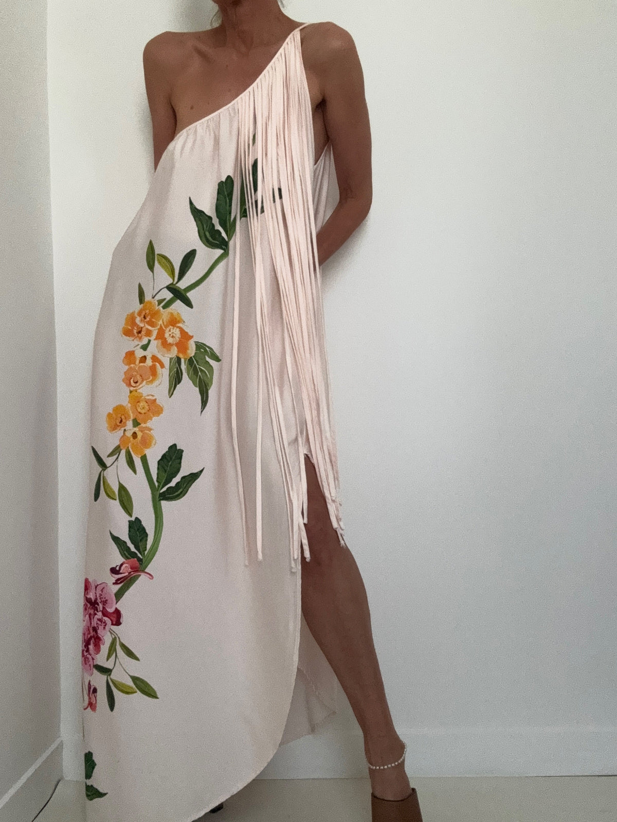One Shoulder Floral Maxi Dress