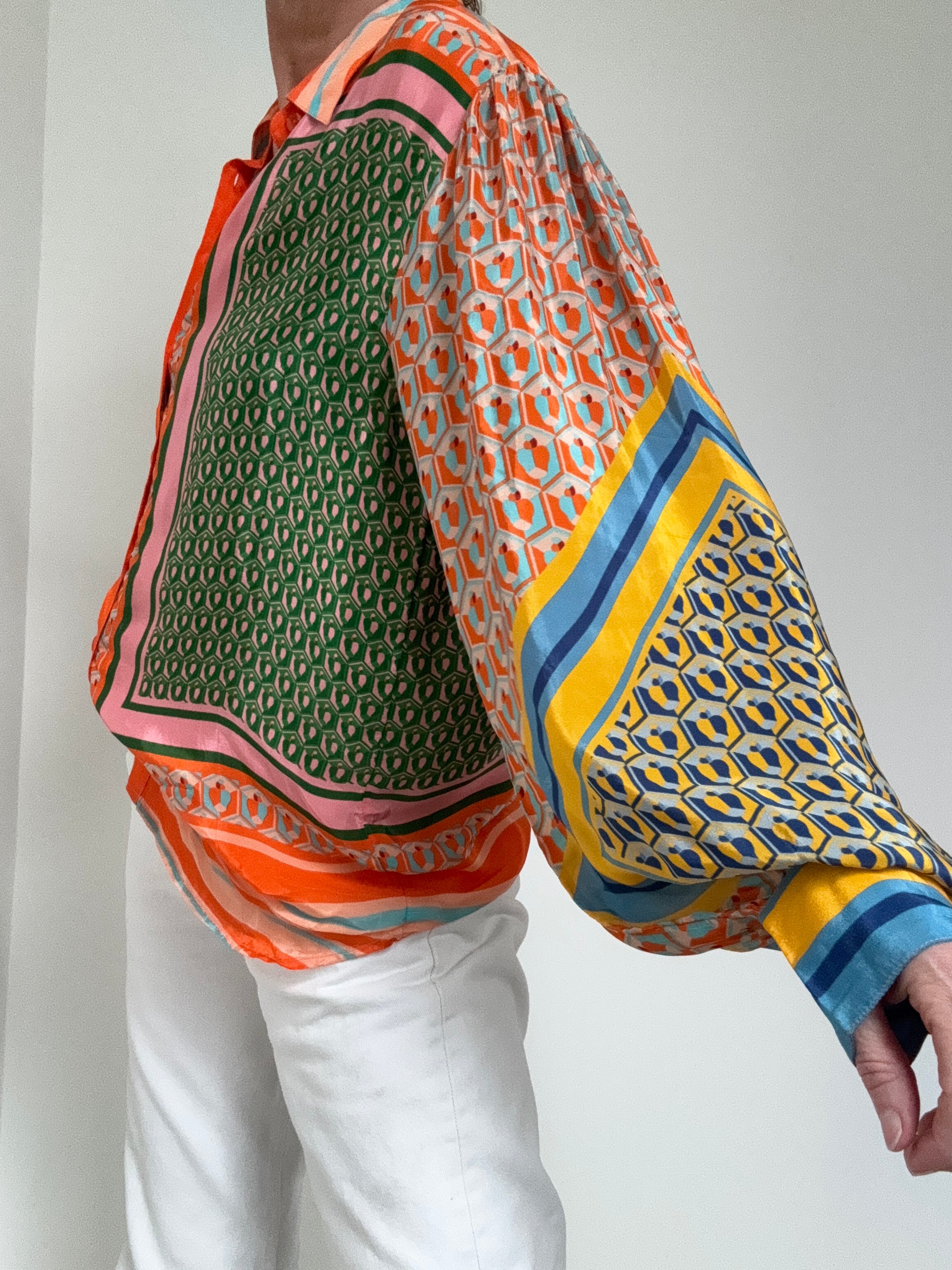 Mixed Cashew Long Sleeve Shirt Tangerine | Shirts