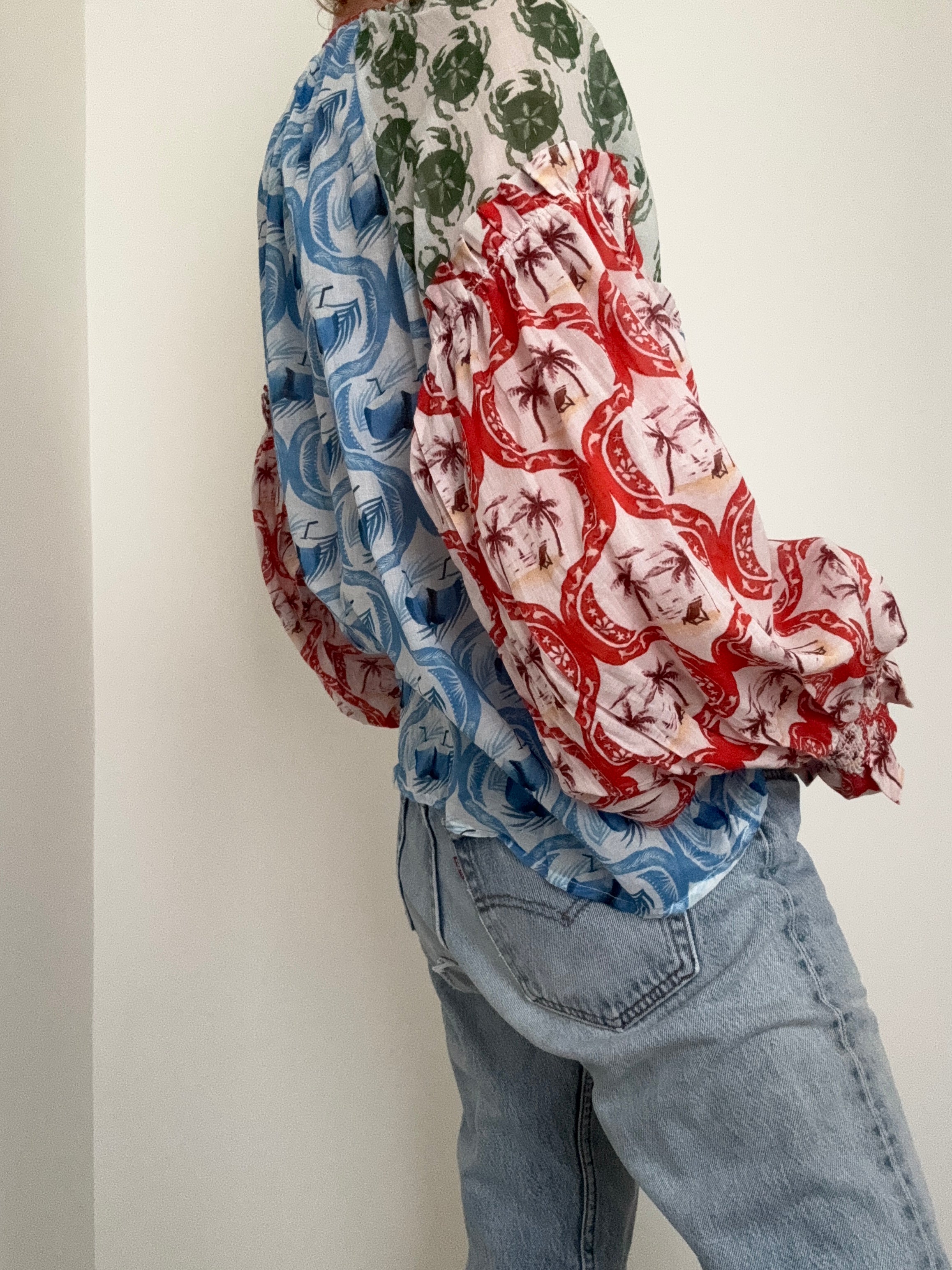 Farm Rio Tops Multicolor Summer Mix Blouse