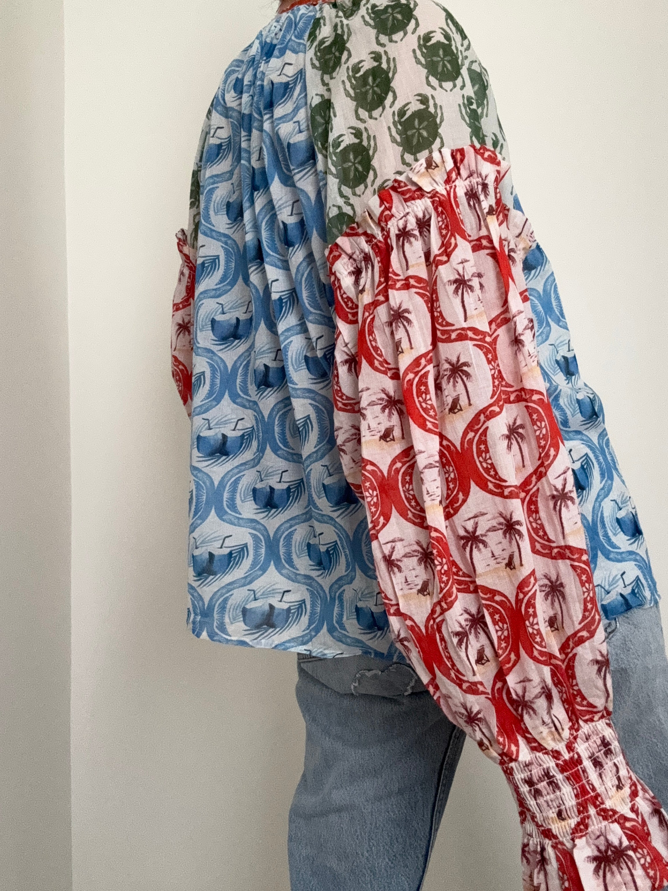 Farm Rio Tops Multicolor Summer Mix Blouse