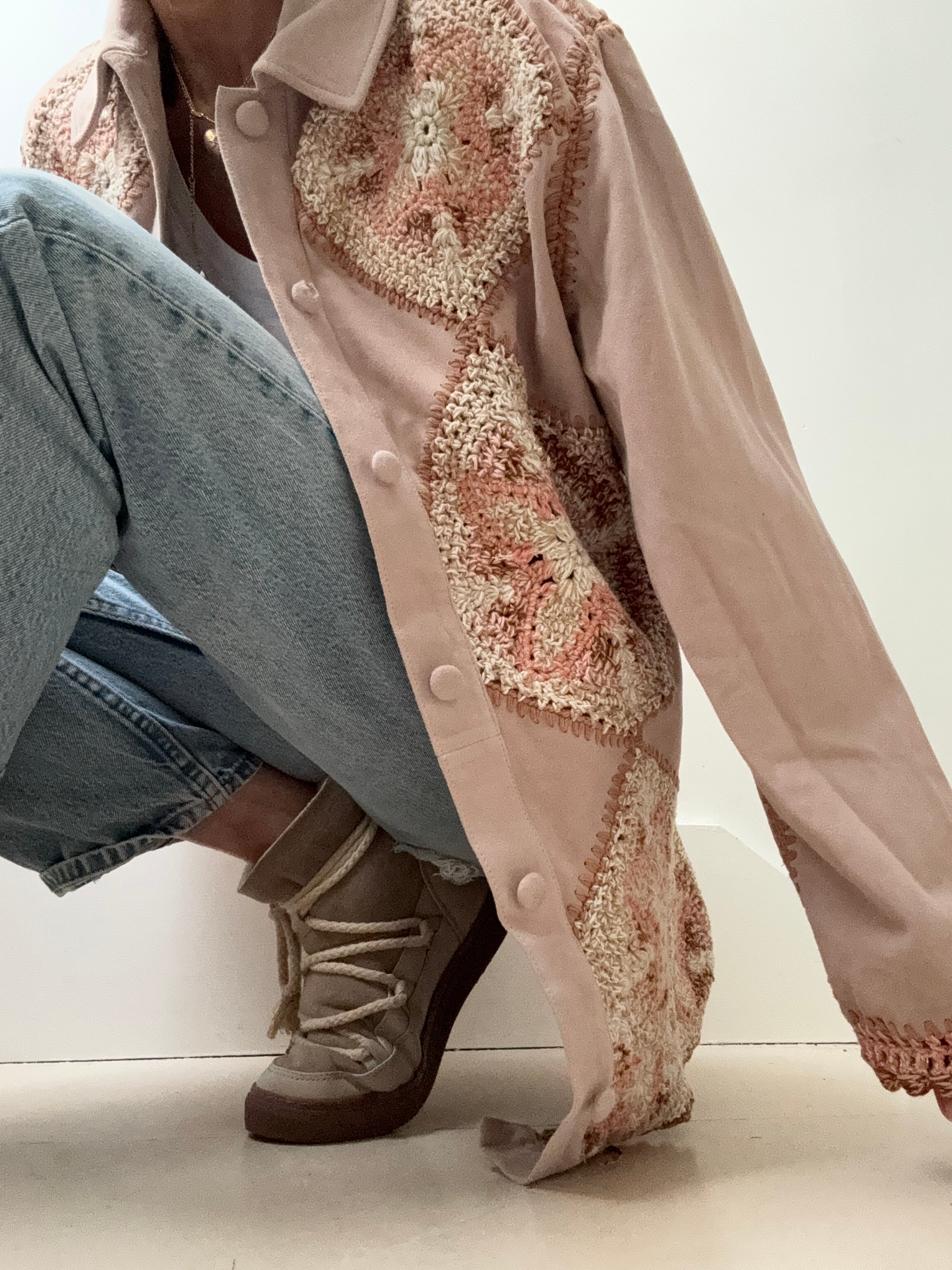We The Free Corina Crochet Suede Jacket | Jackets