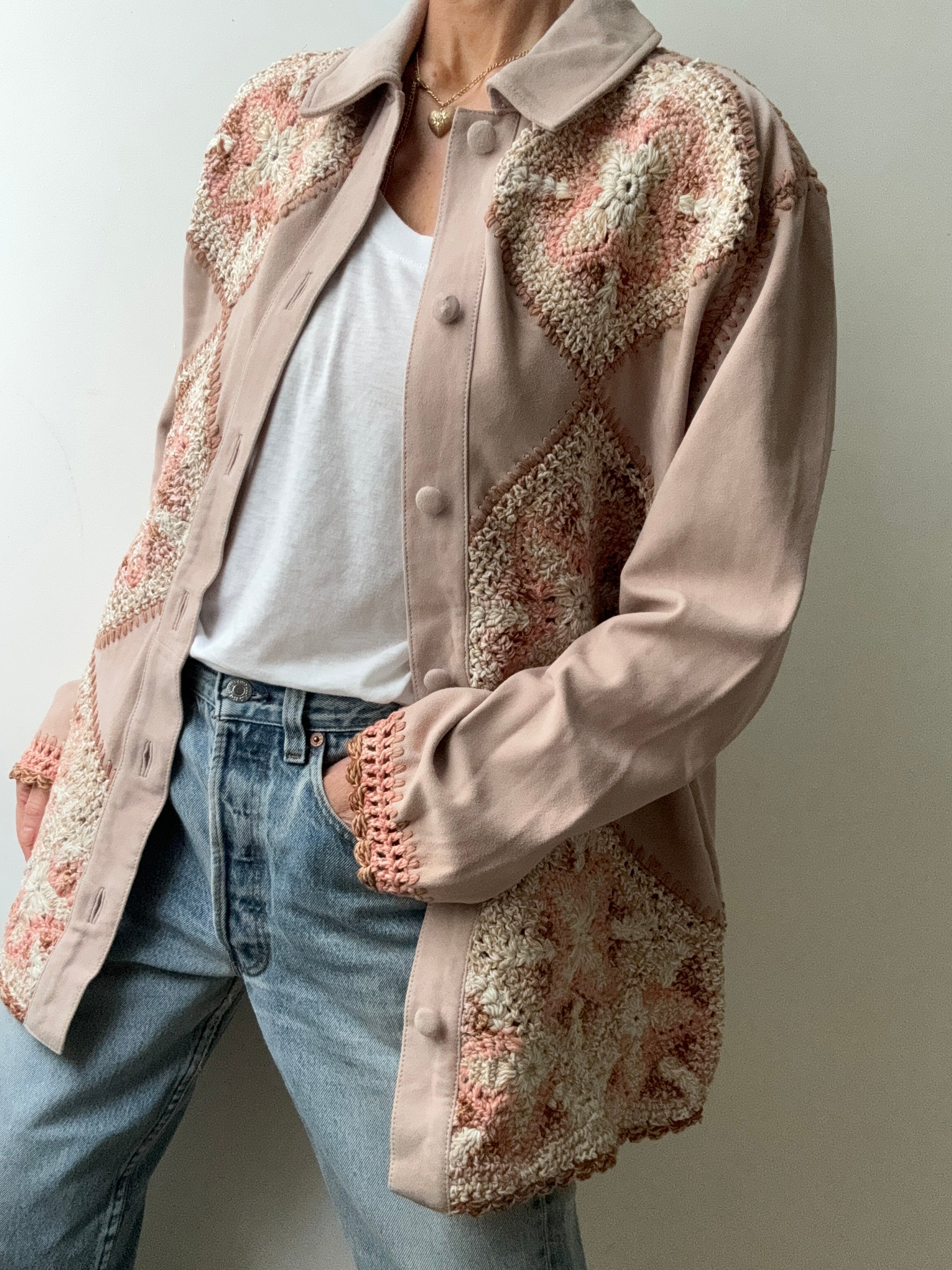 We The Free Corina Crochet Suede Jacket | Jackets