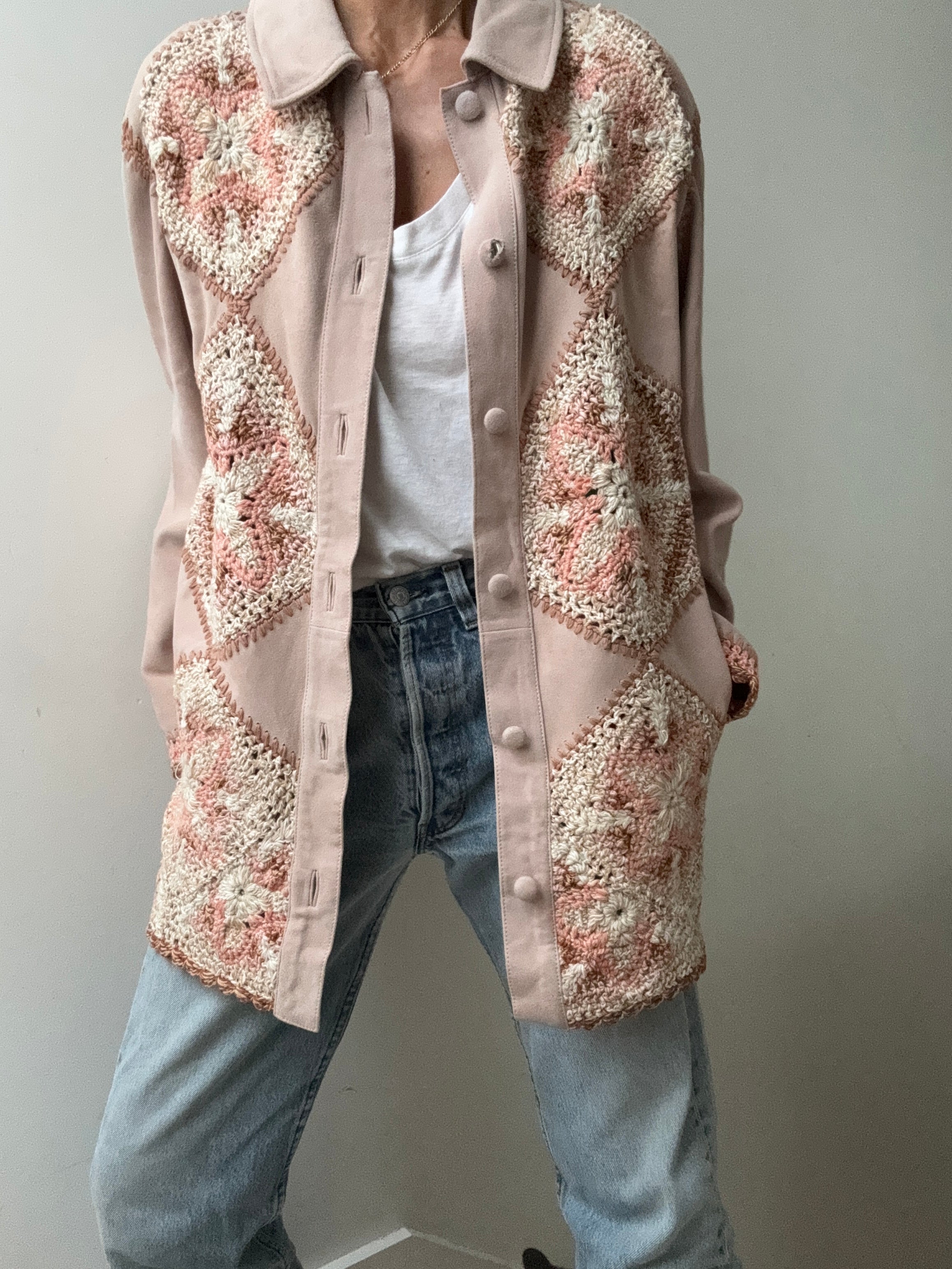 Free People Jackets We The Free Corina Crochet Suede Jacket