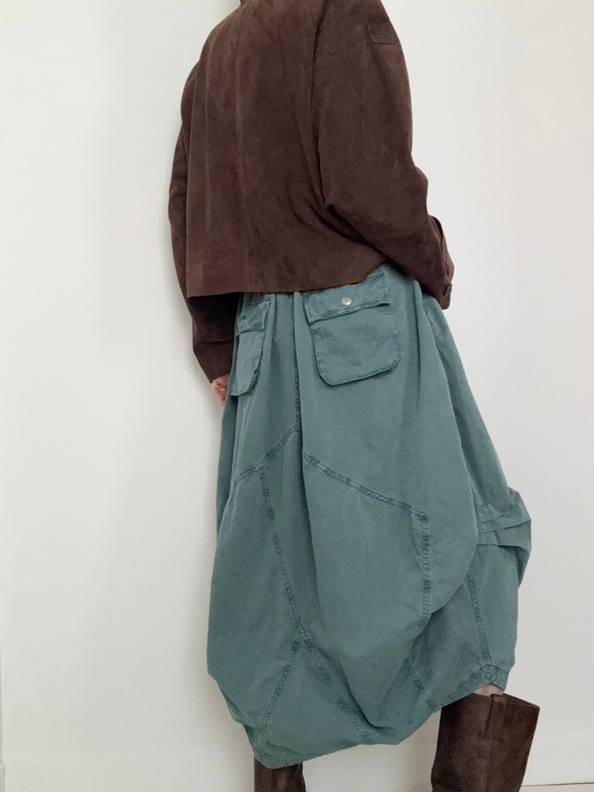 Willow Poplin Maxi Skirt Green | Skirts