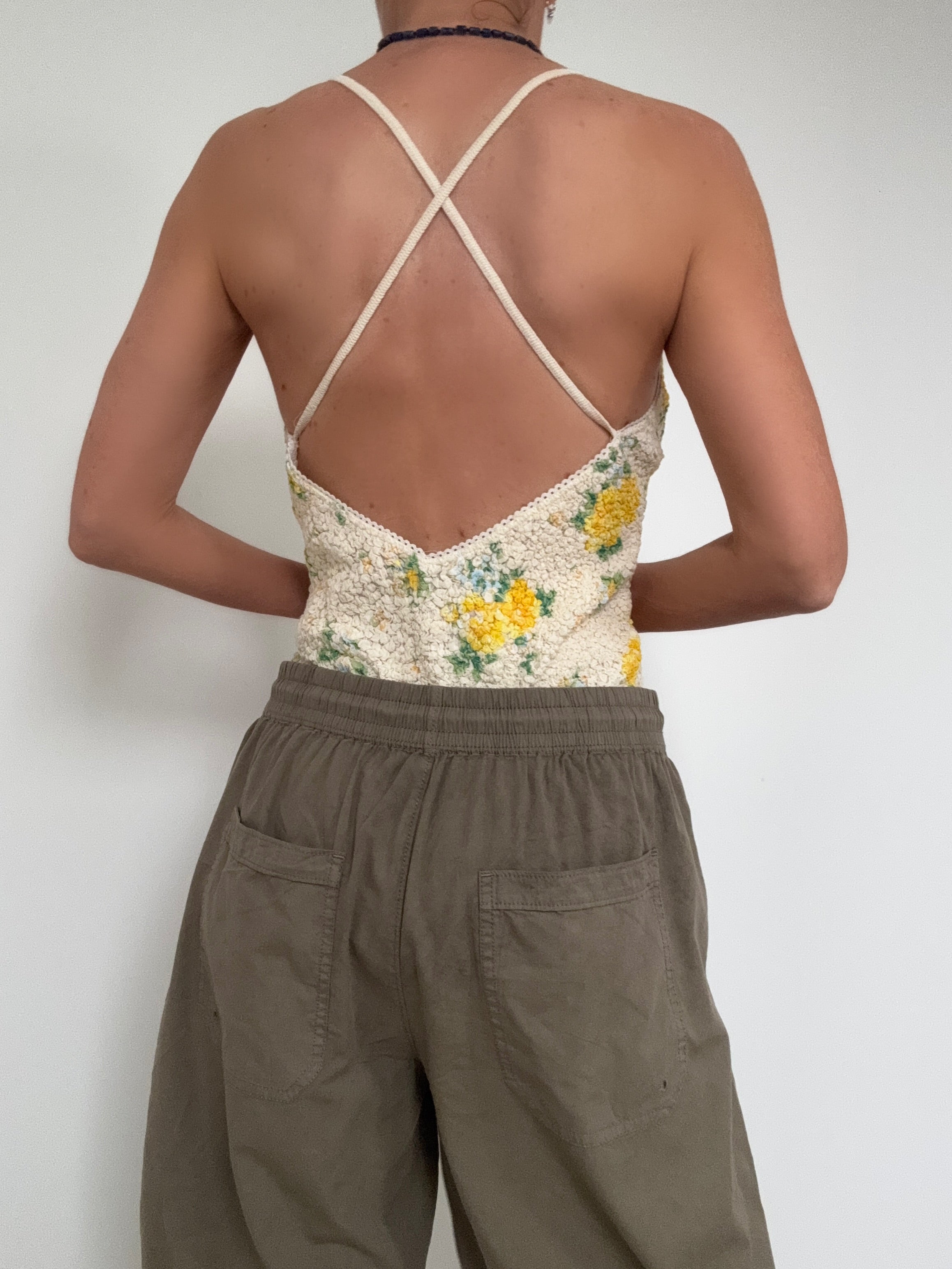 Free People Tops Seaside Rose Bodysuit Yellow