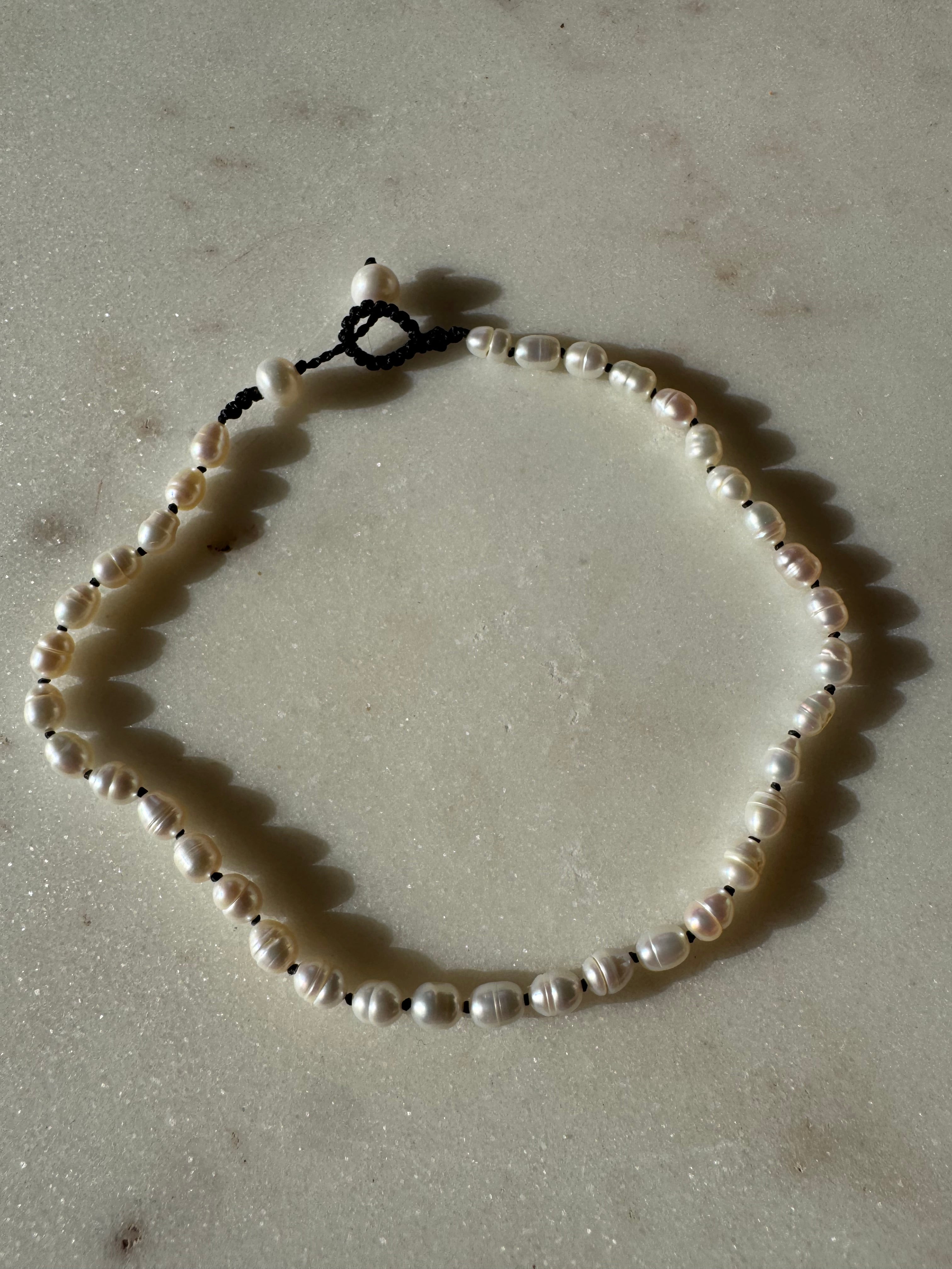 Future Nomads Anklets Black Pearl Anklet Small Pearls