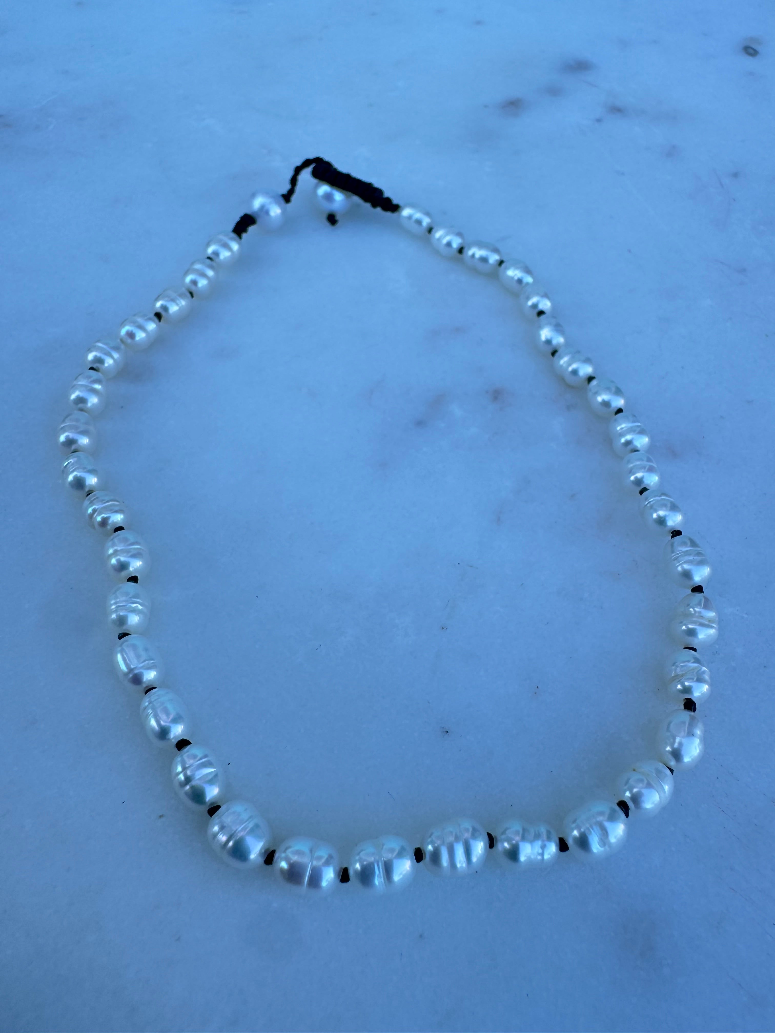Future Nomads Anklets Black Pearl Anklet Small Pearls