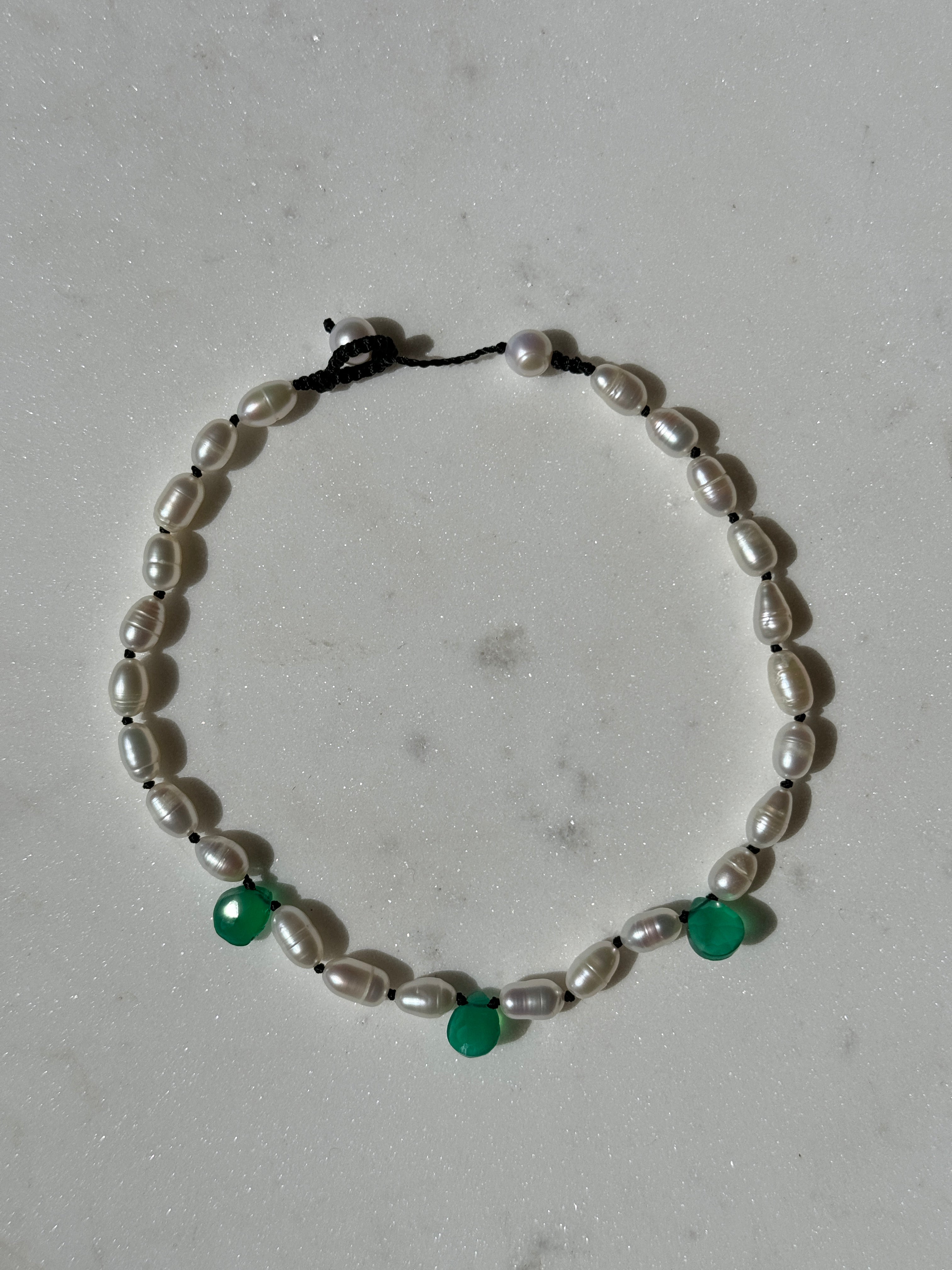 Hand Knotted Gem & Pearl Anklet | Anklets