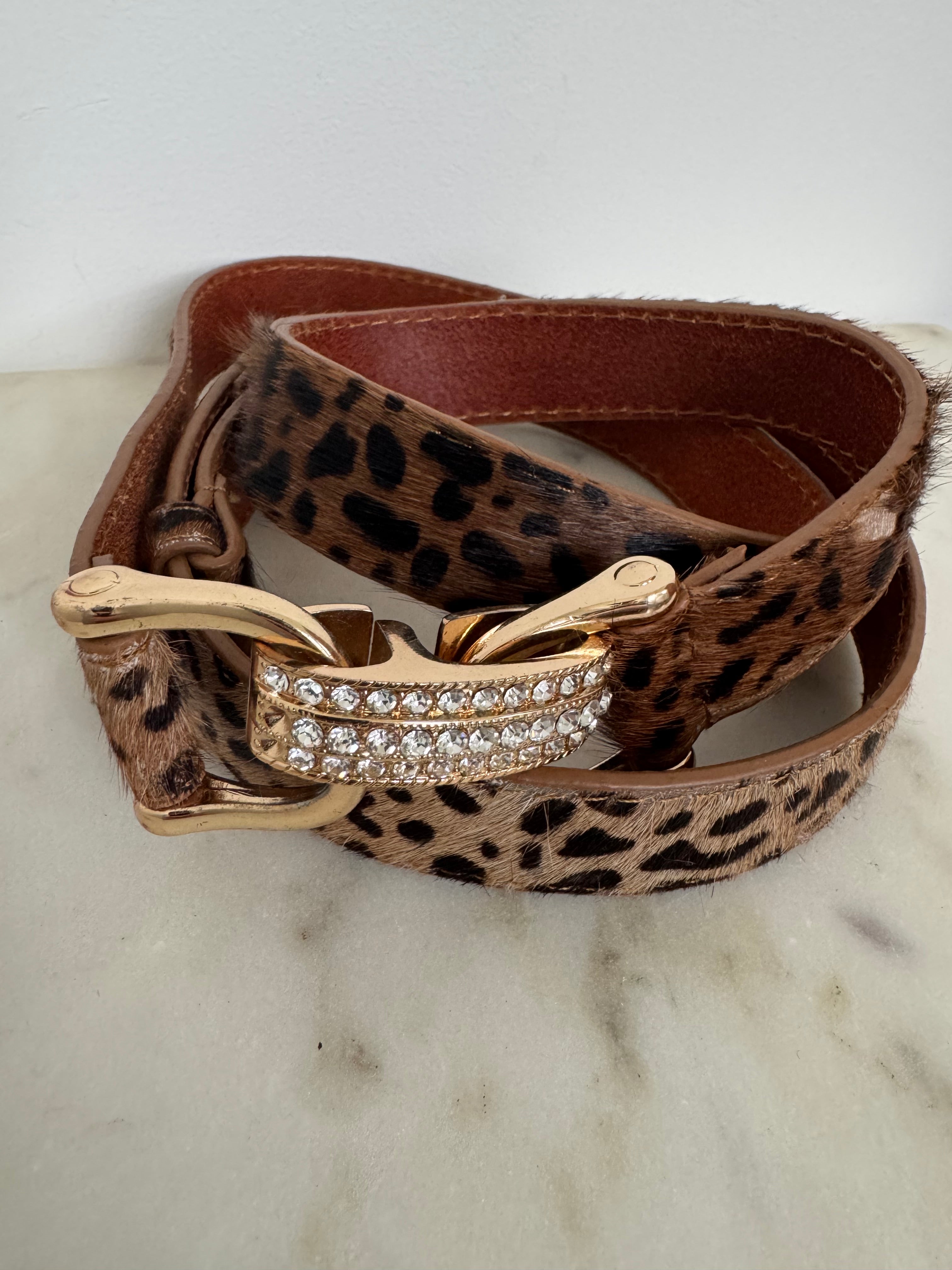 Leopard Diamante Belt | Belts