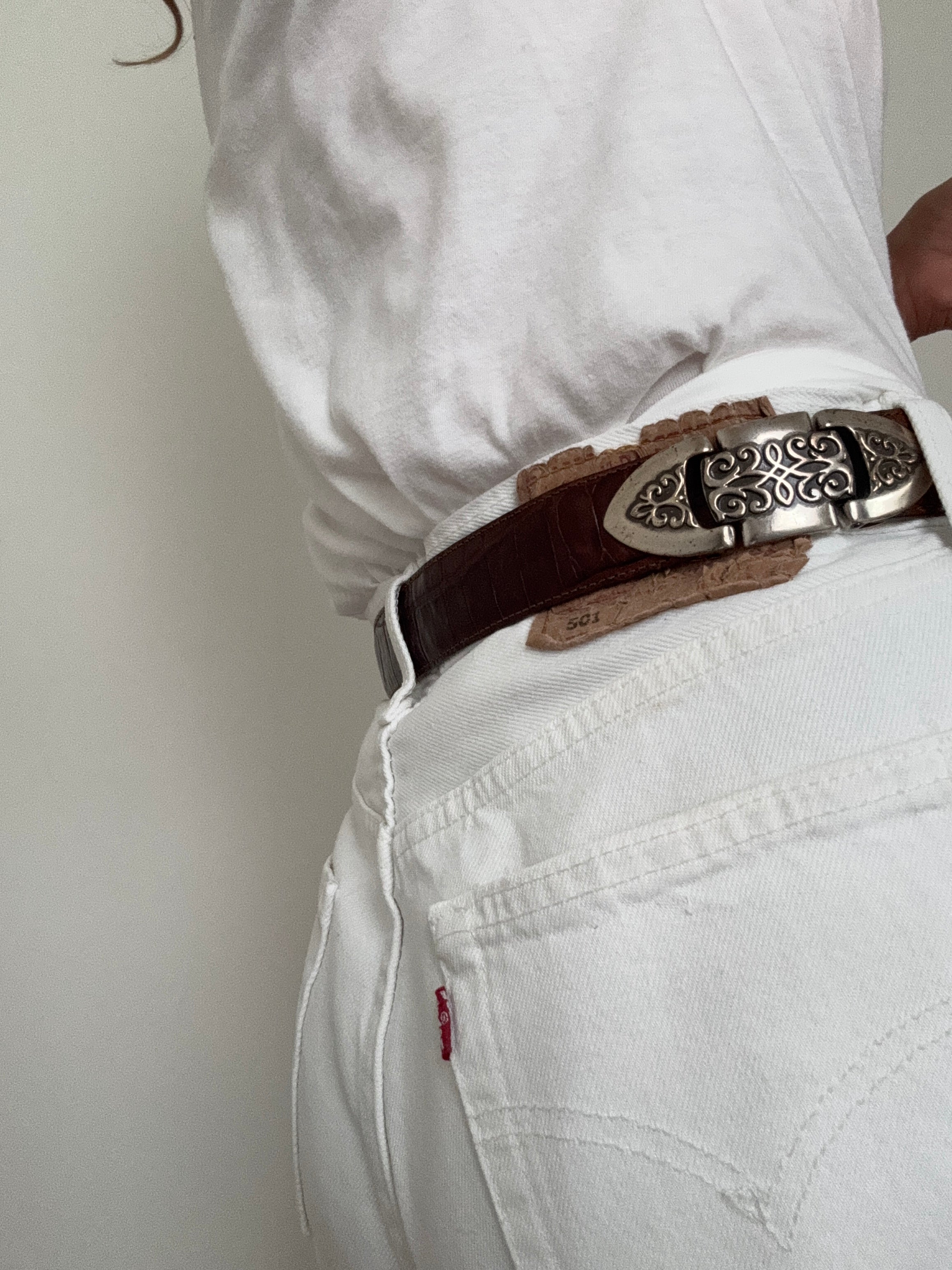 Embossed Brass Tri Vintage Belt | Belts