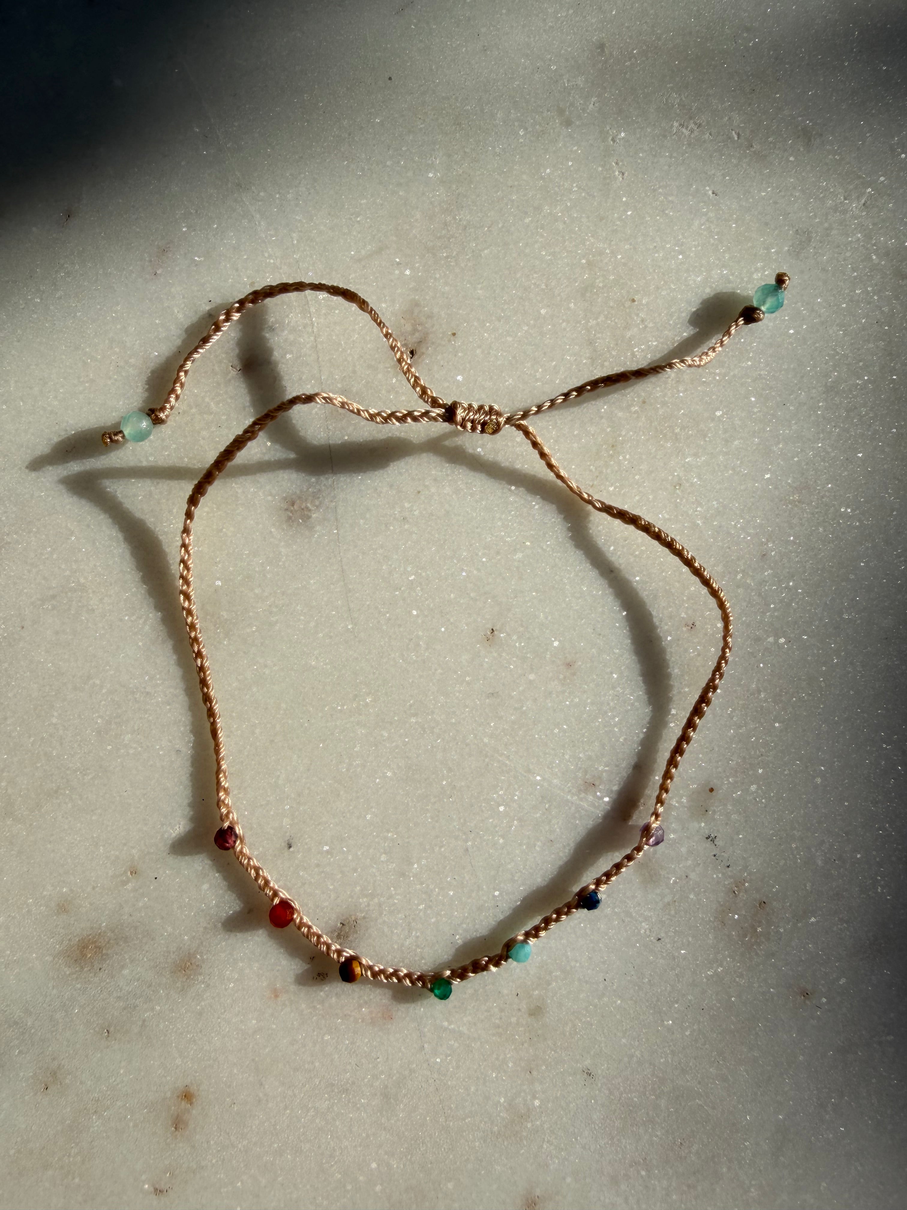Future Nomads Bracelets One Size Chakra stone Crochet Bracelet