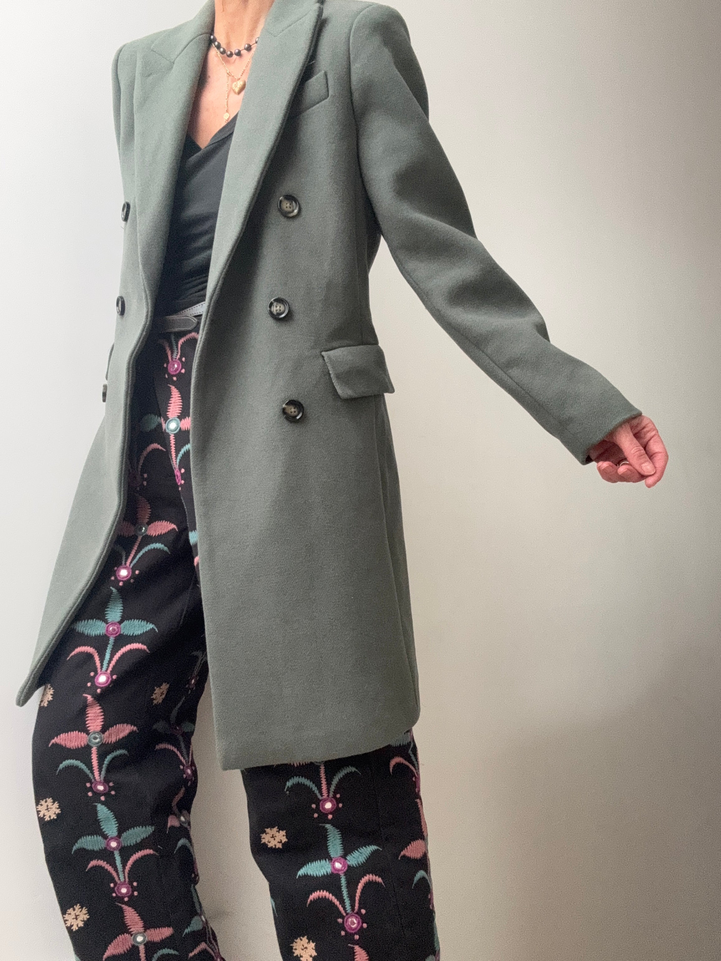 Future Nomads Coats Wool Blend Coat Sage Green