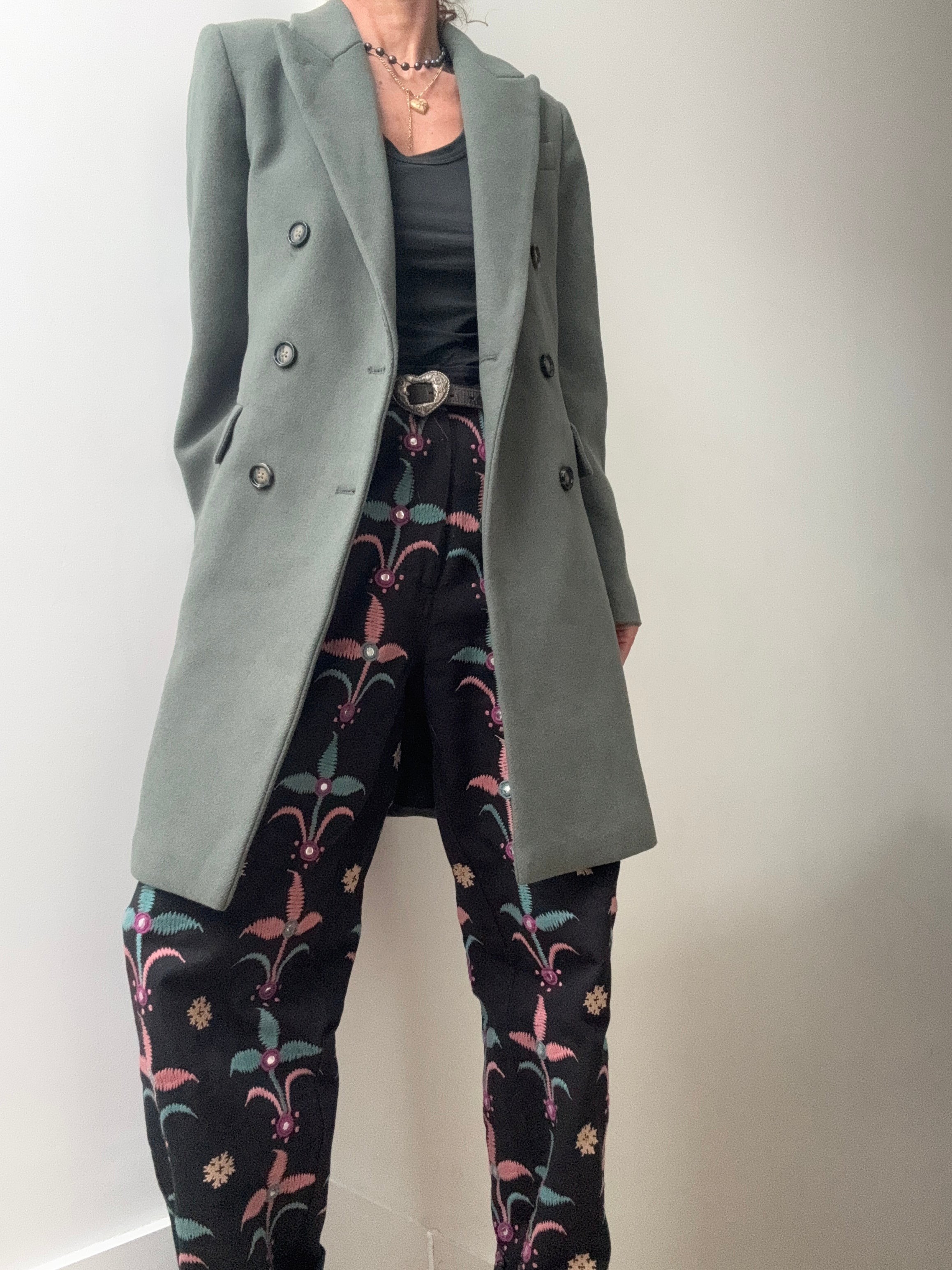 Future Nomads Coats Wool Blend Coat Sage Green