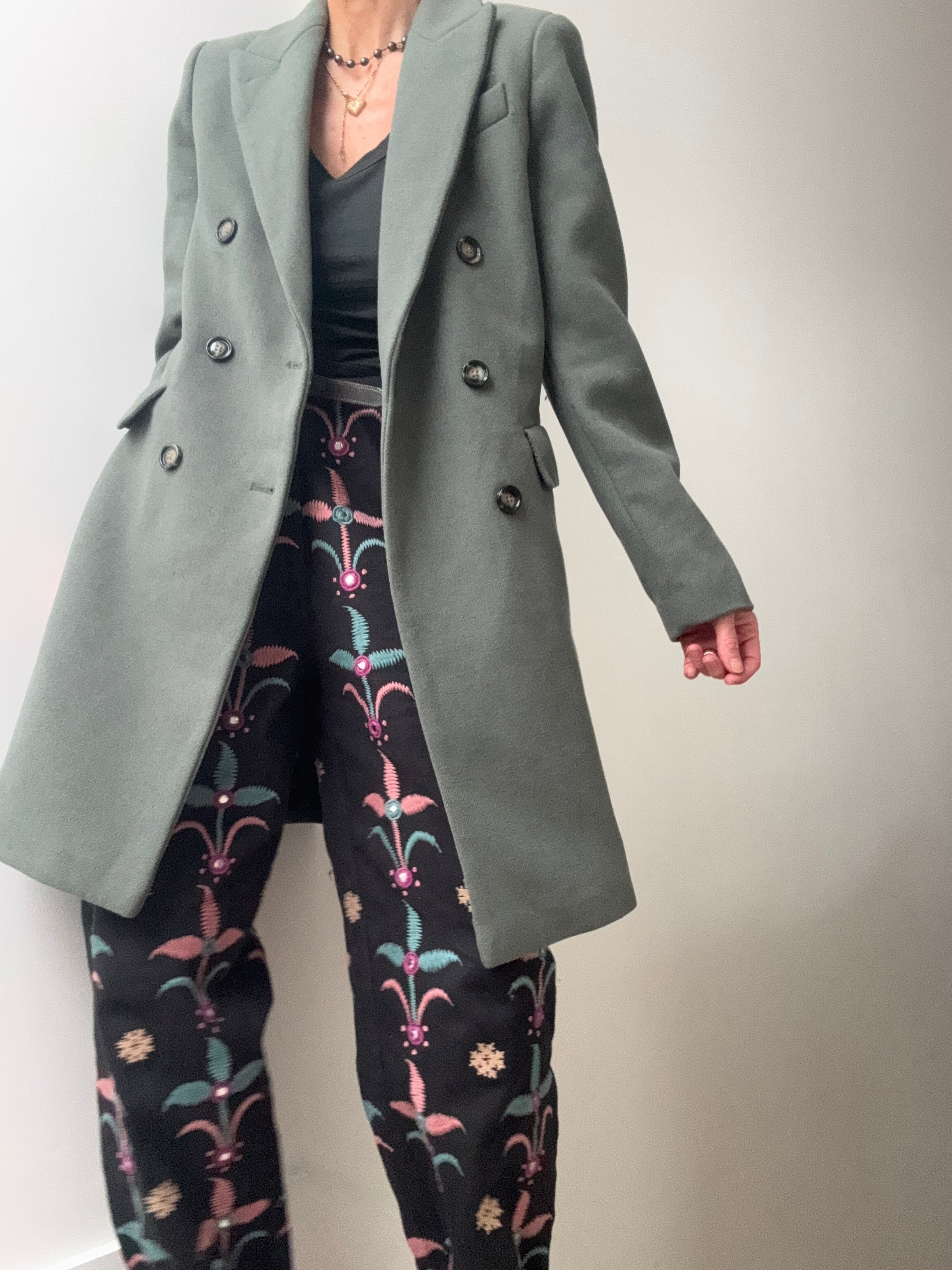 Future Nomads Coats Wool Blend Coat Sage Green