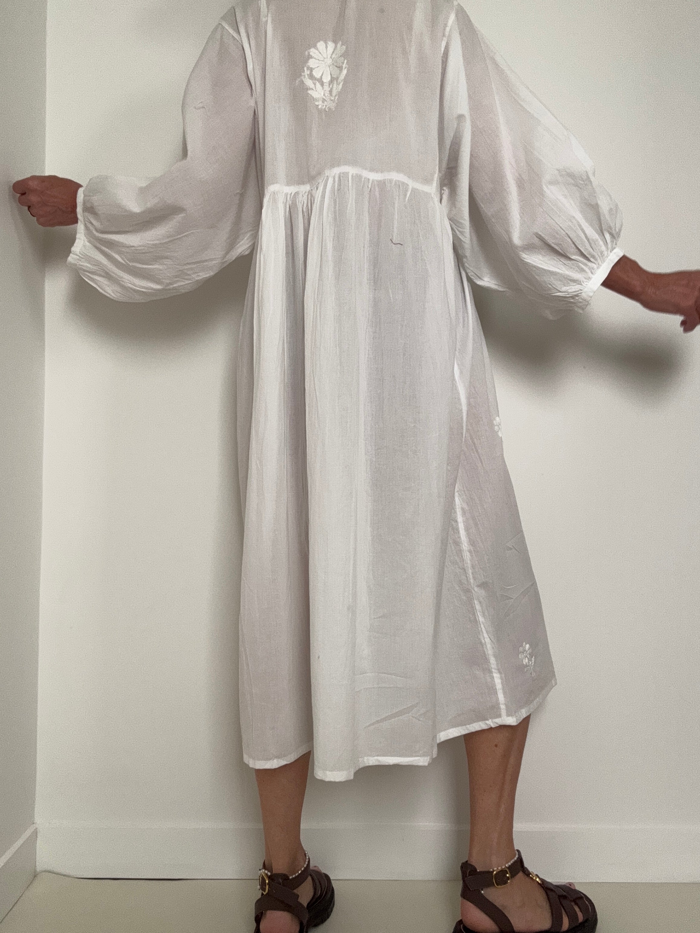 Future Nomads Dresses Lace Up Voile Cotton Dress