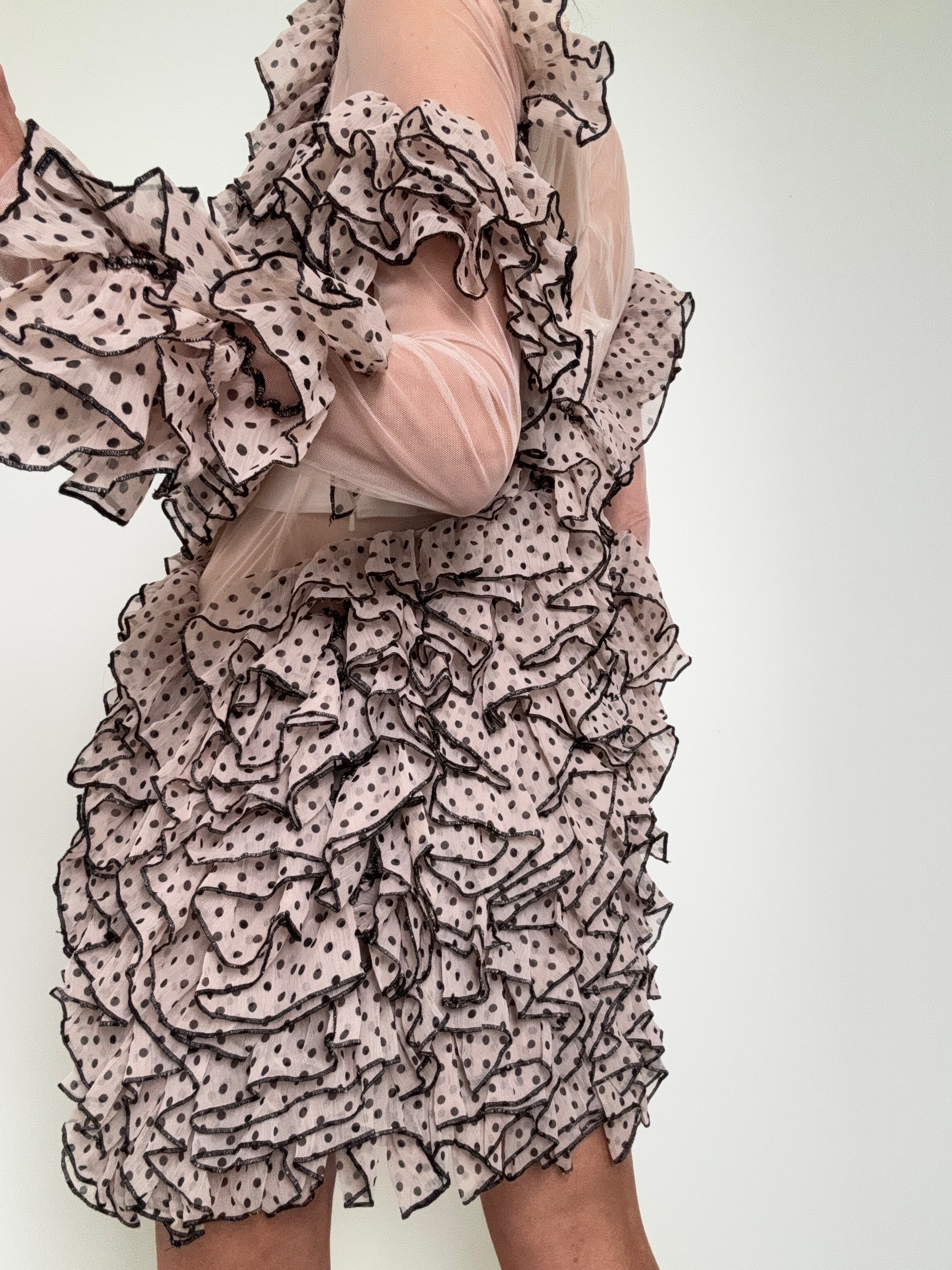 Polyester Peacock Ruffle Mini | Dresses