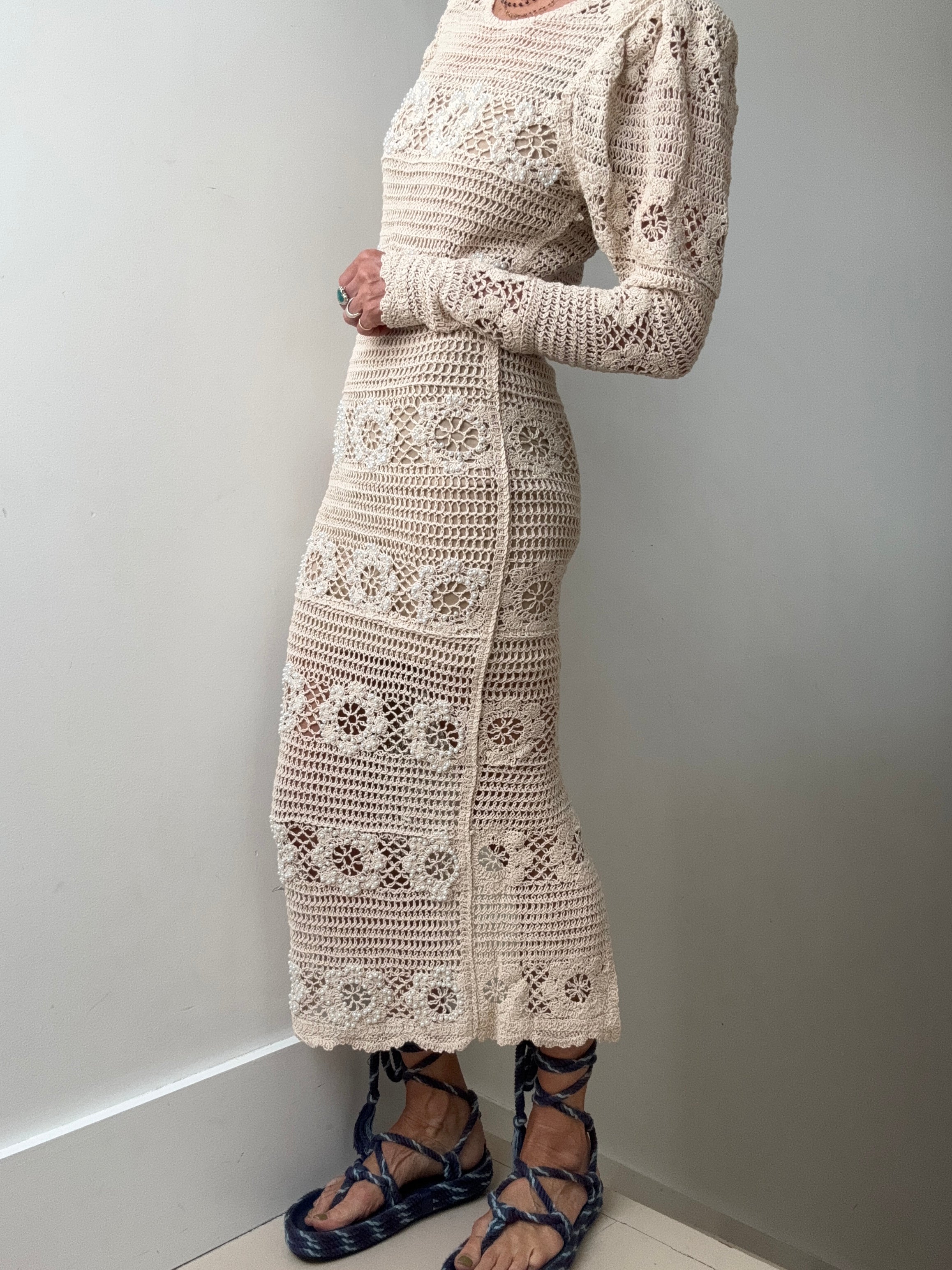 Crochet beaded dress hotsell