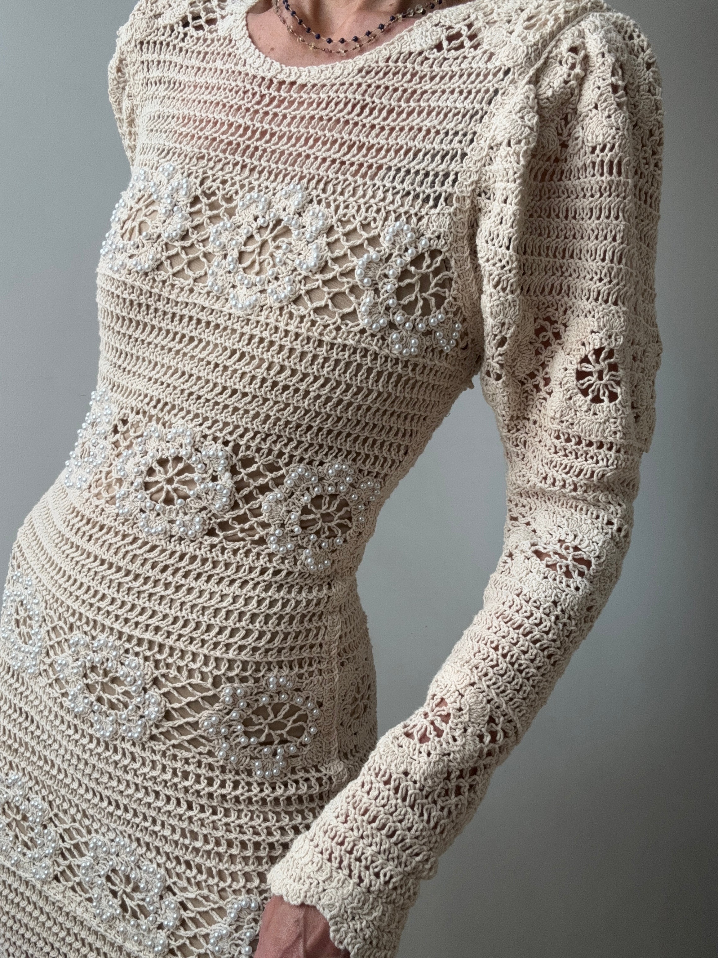 Crochet And Pearl Bead Dress | Dresses