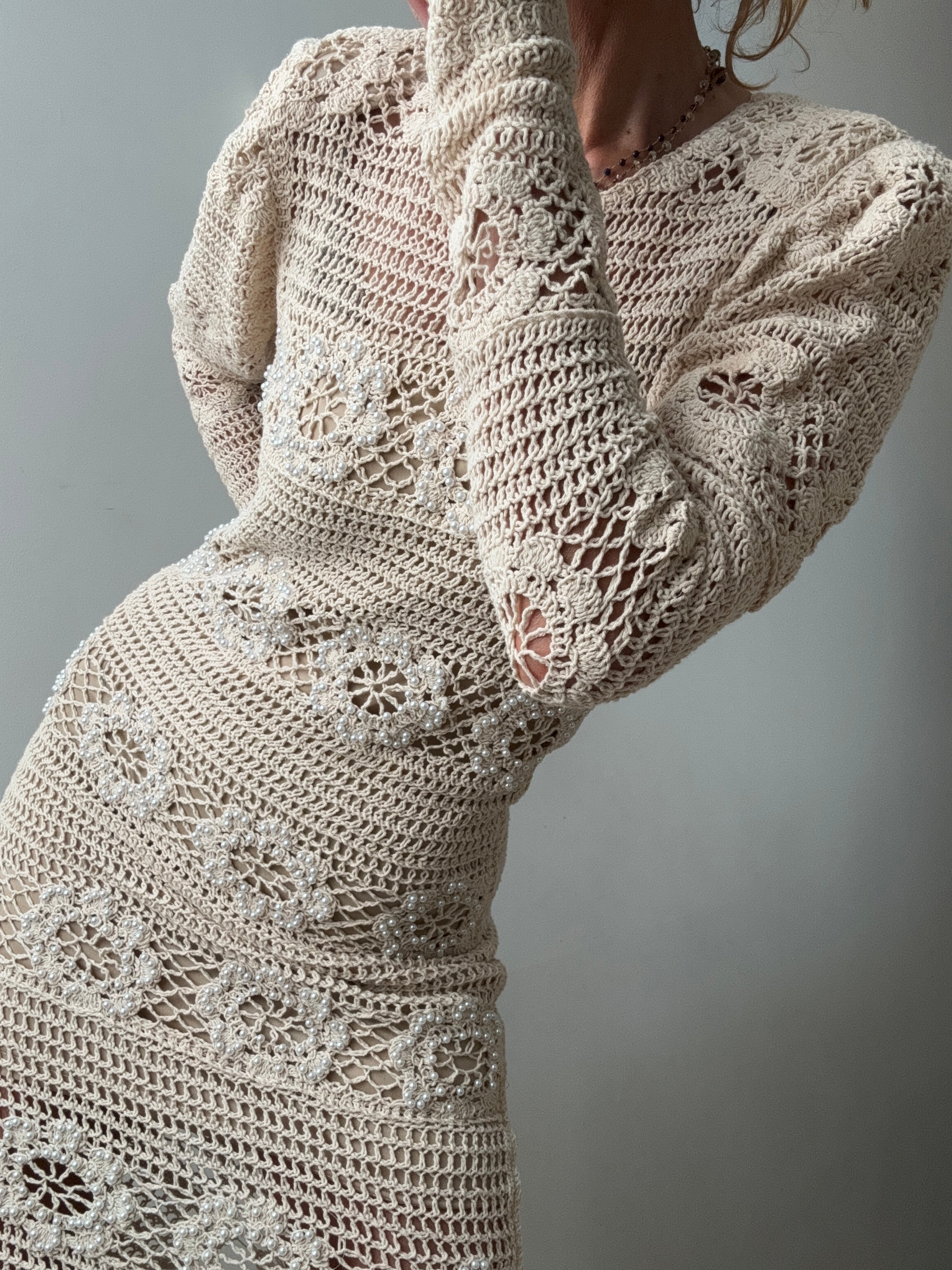 Crochet And Pearl Bead Dress | Dresses