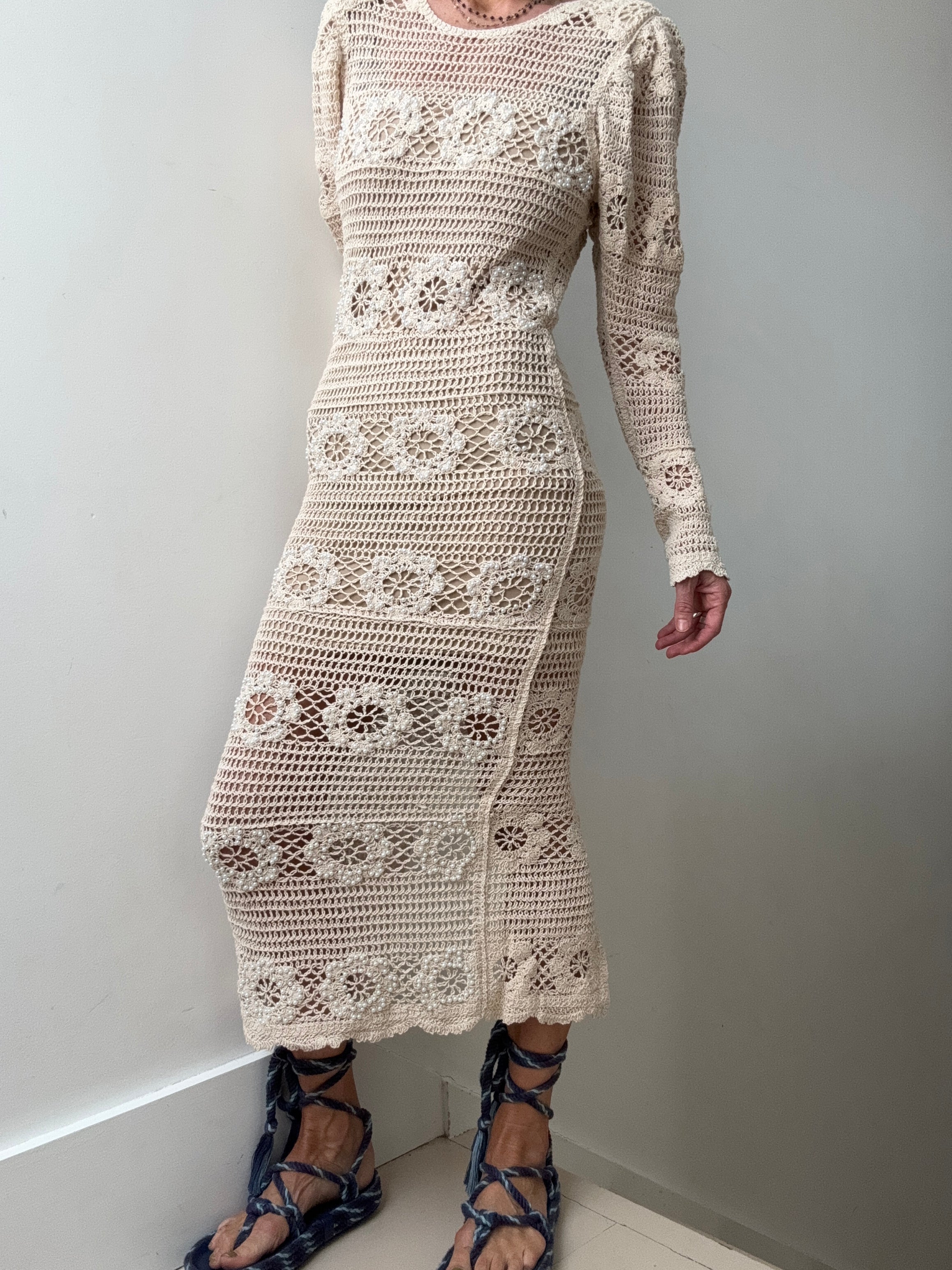 Crochet And Pearl Bead Dress | Dresses