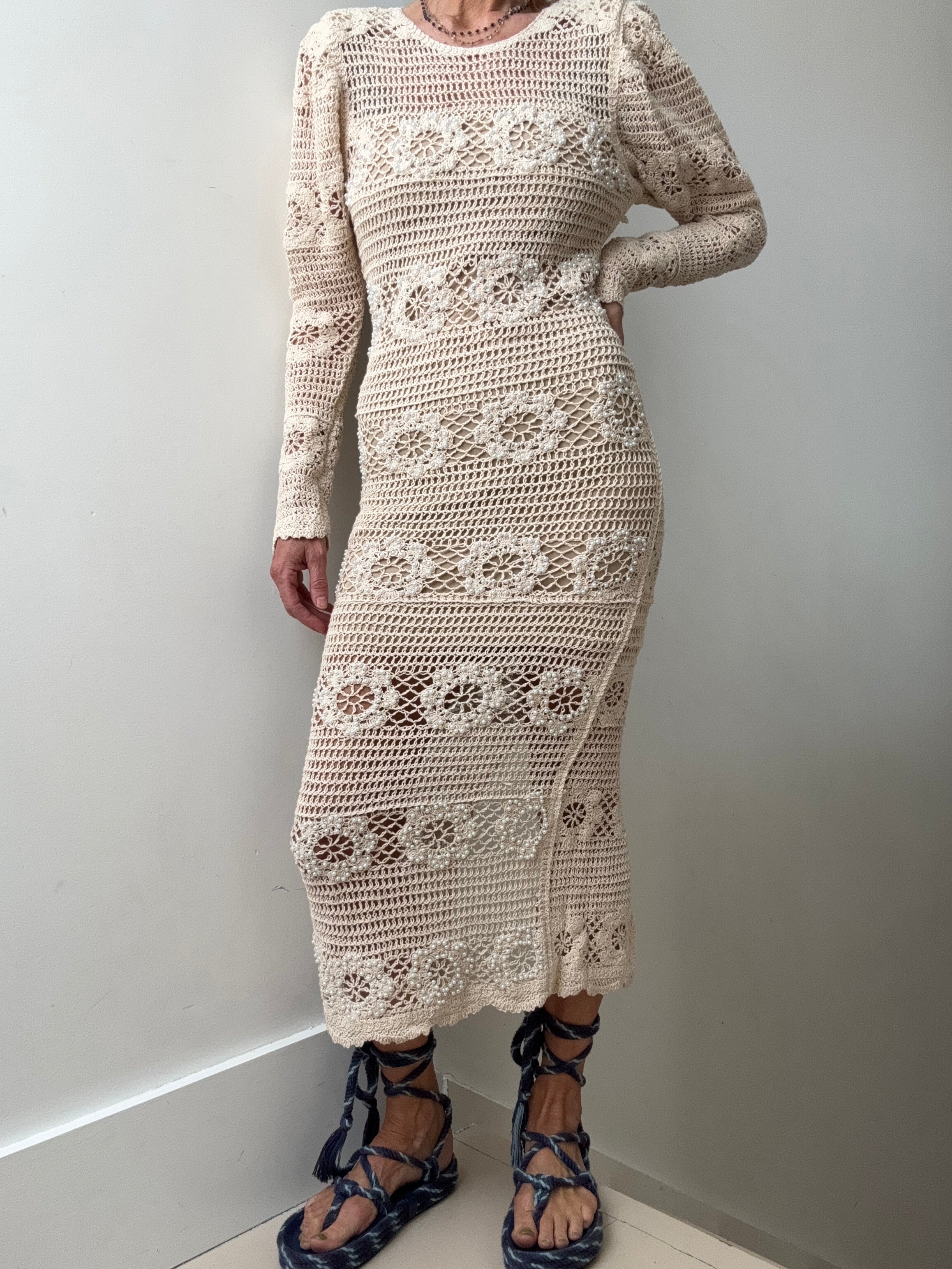 Crochet And Pearl Bead Dress | Dresses
