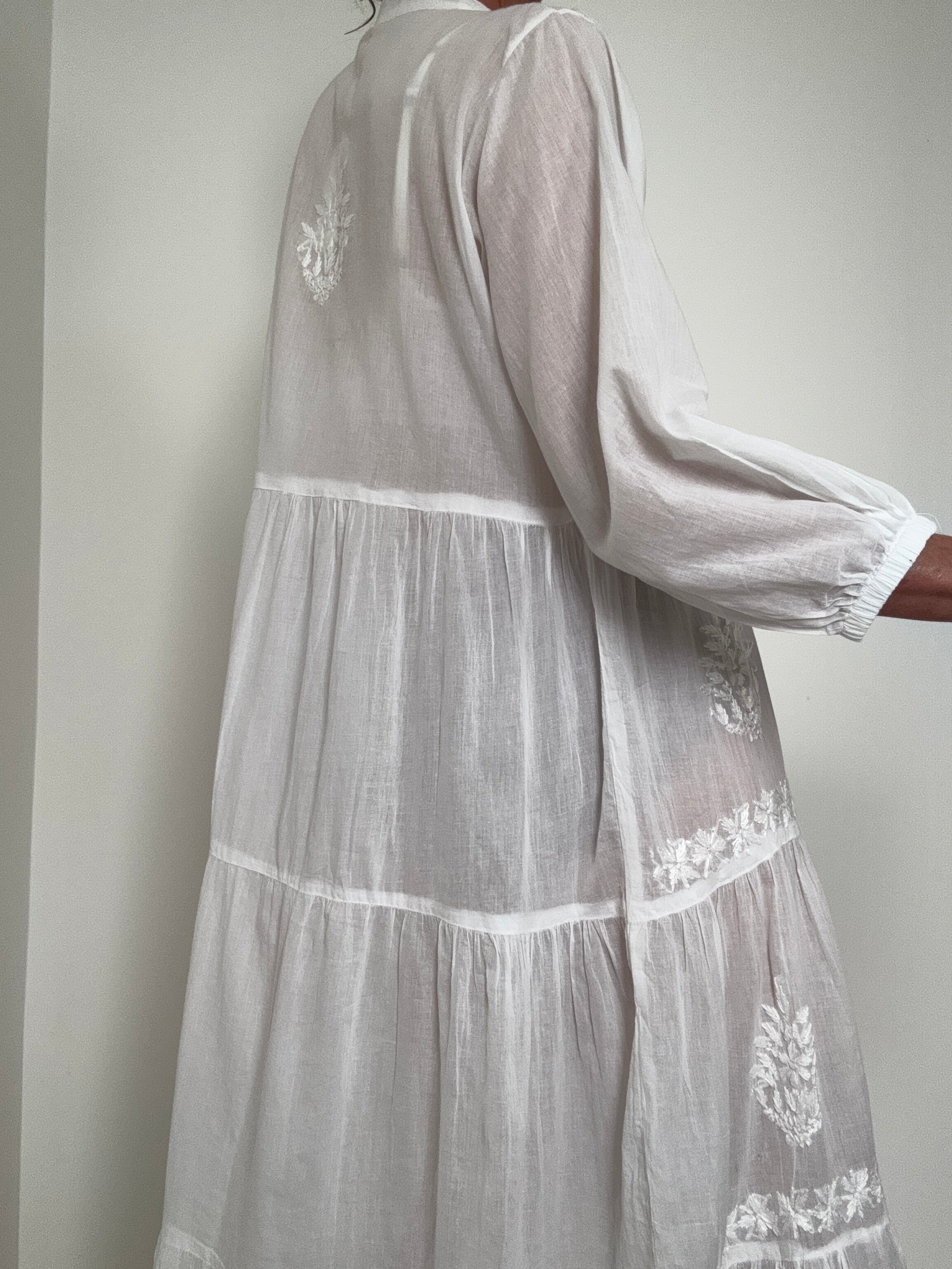 Future Nomads Dresses Tiered Cotton Voile Dress