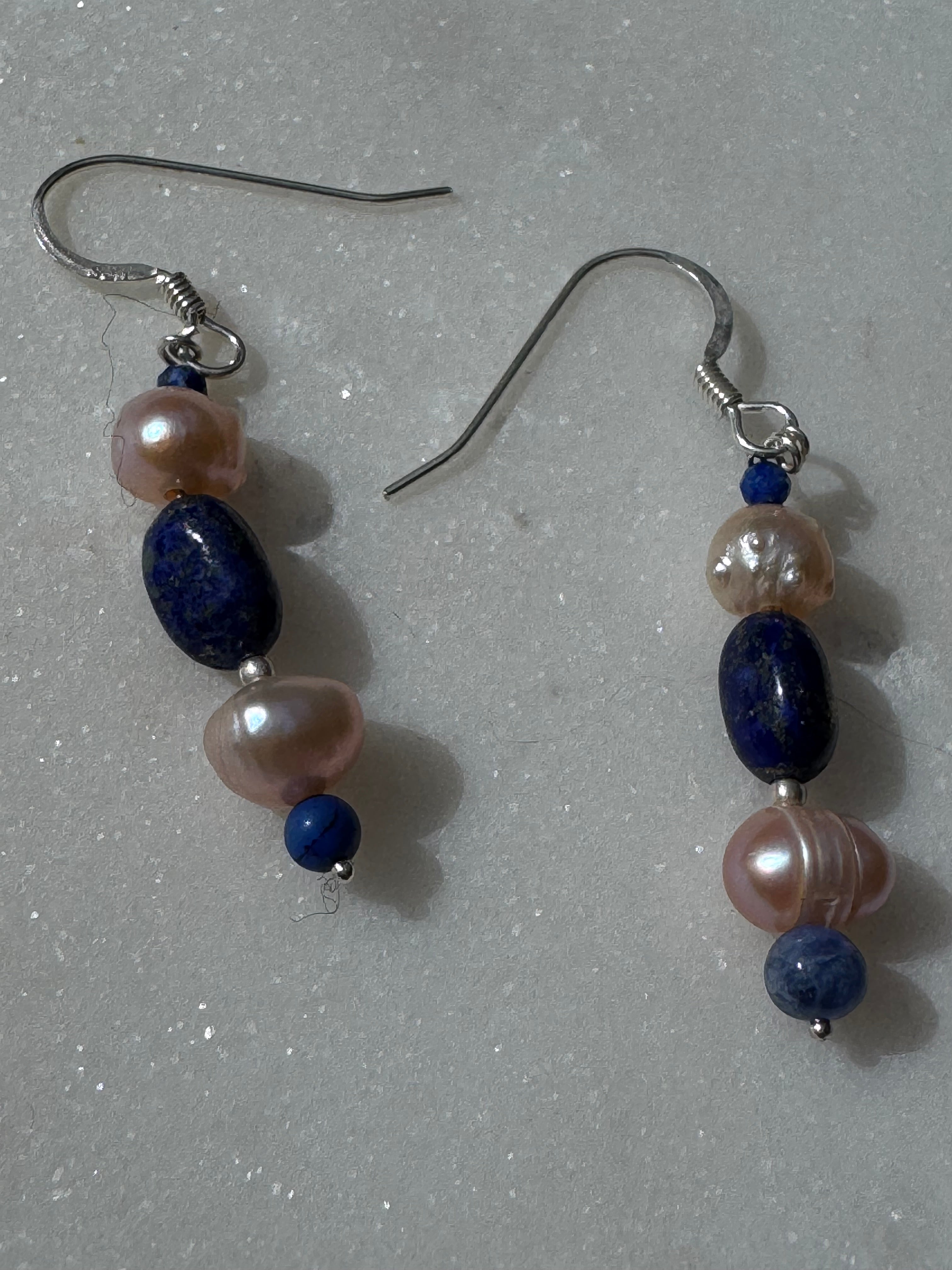 Lapis And Pearl Earrings | Earrings
