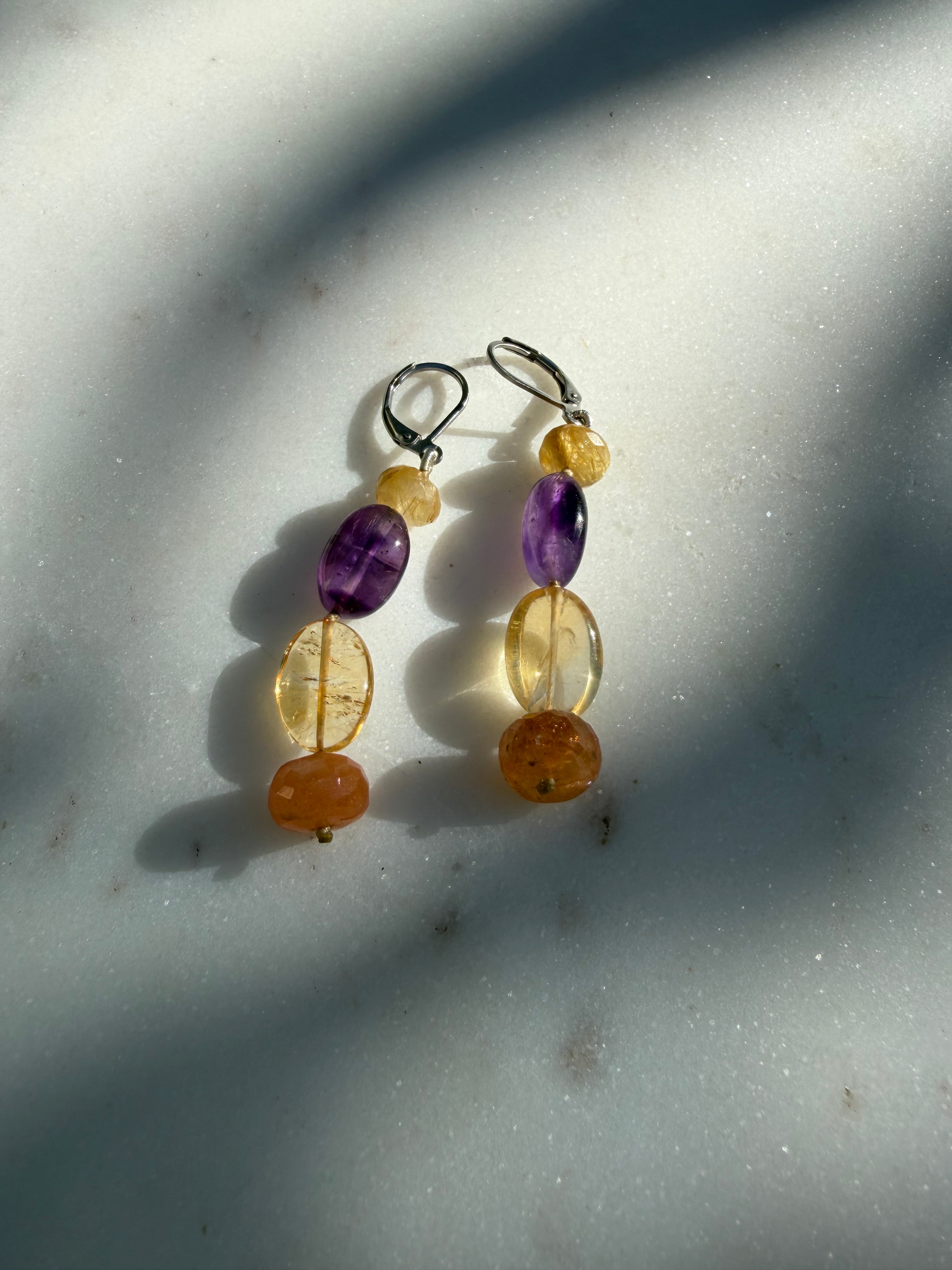 Nomad Drops Sunstone | Earrings