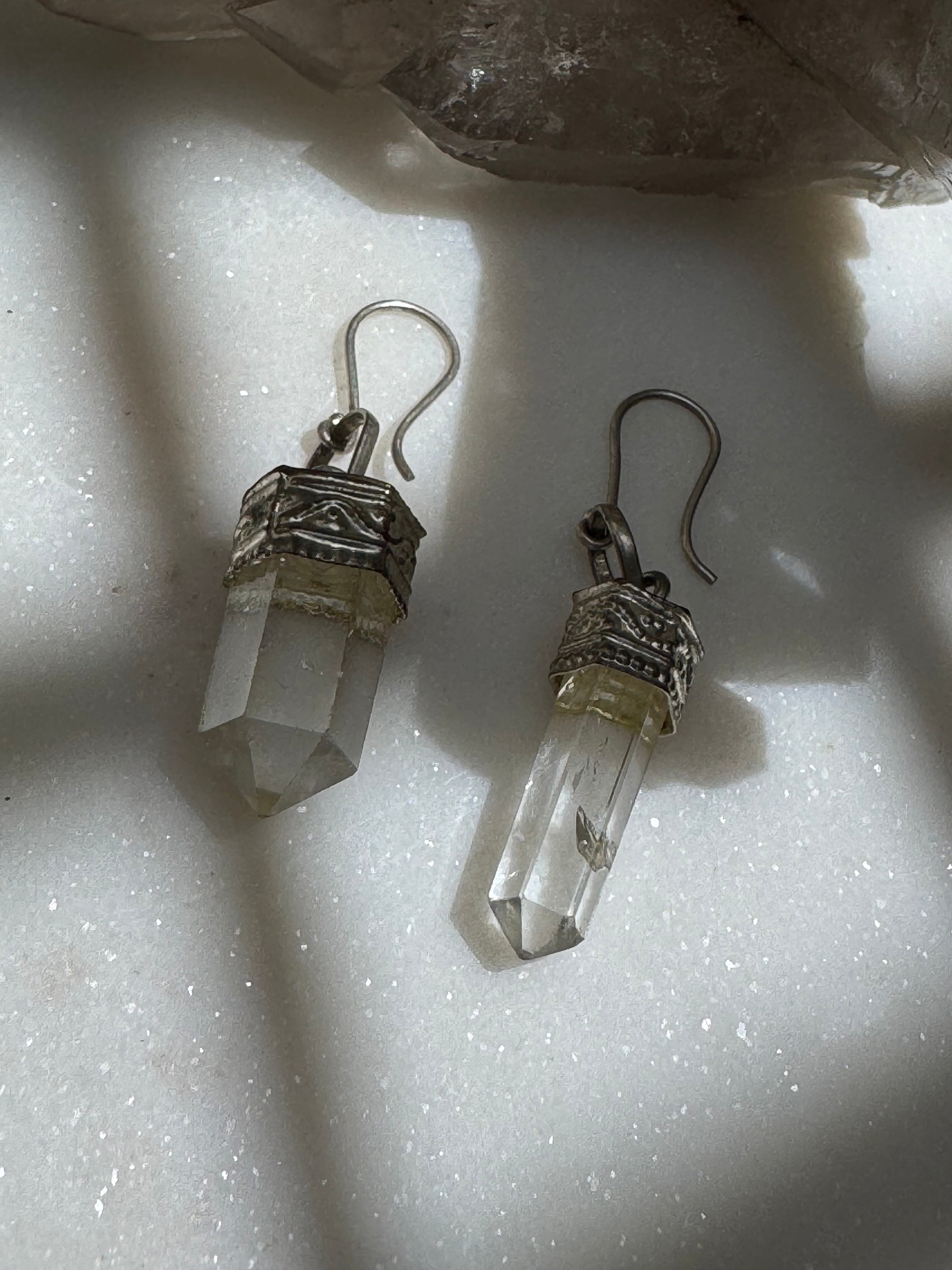 Quartz Crystal Single Drop Earring | Earrings