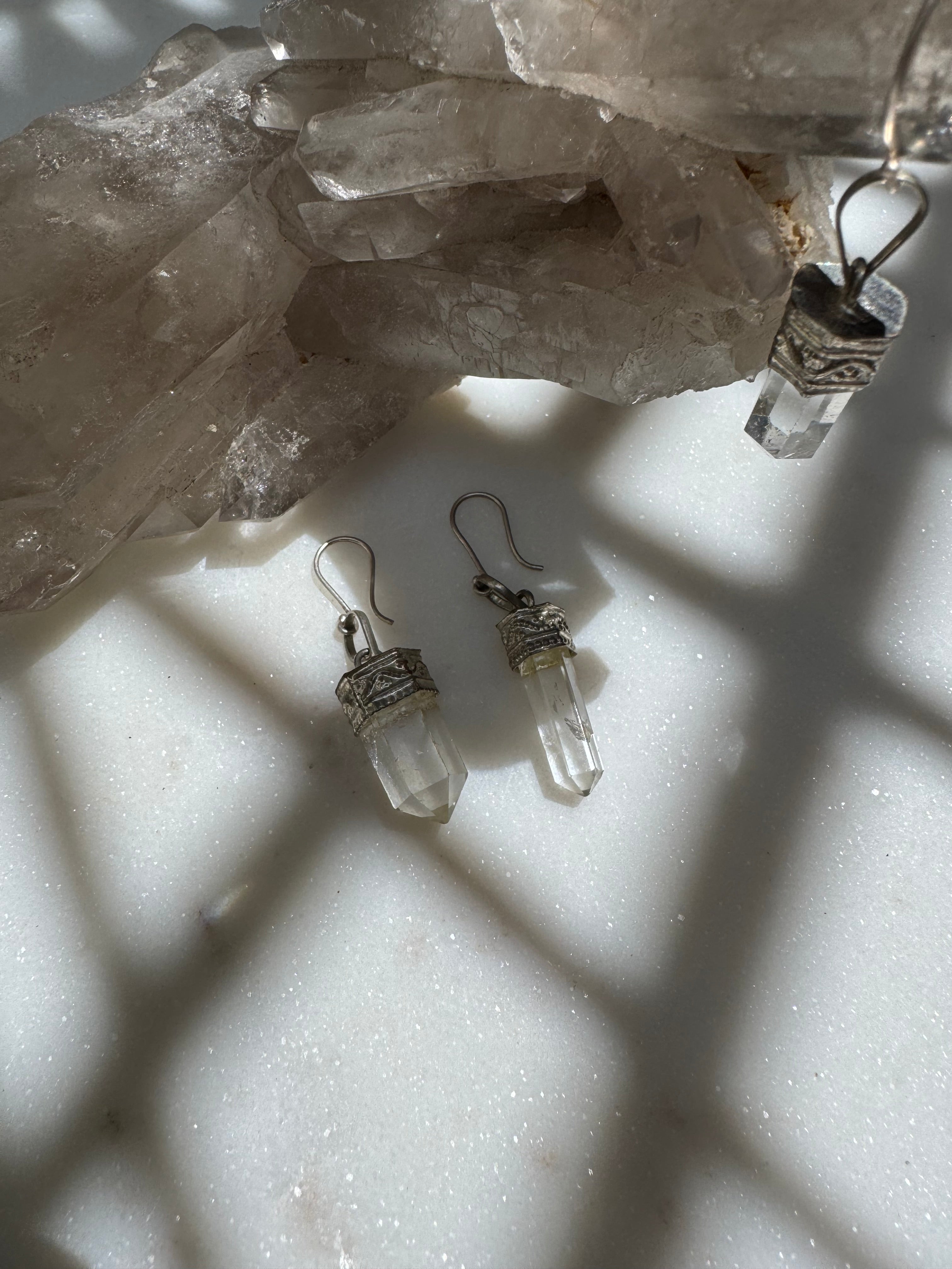 Quartz Crystal Single Drop Earring | Earrings