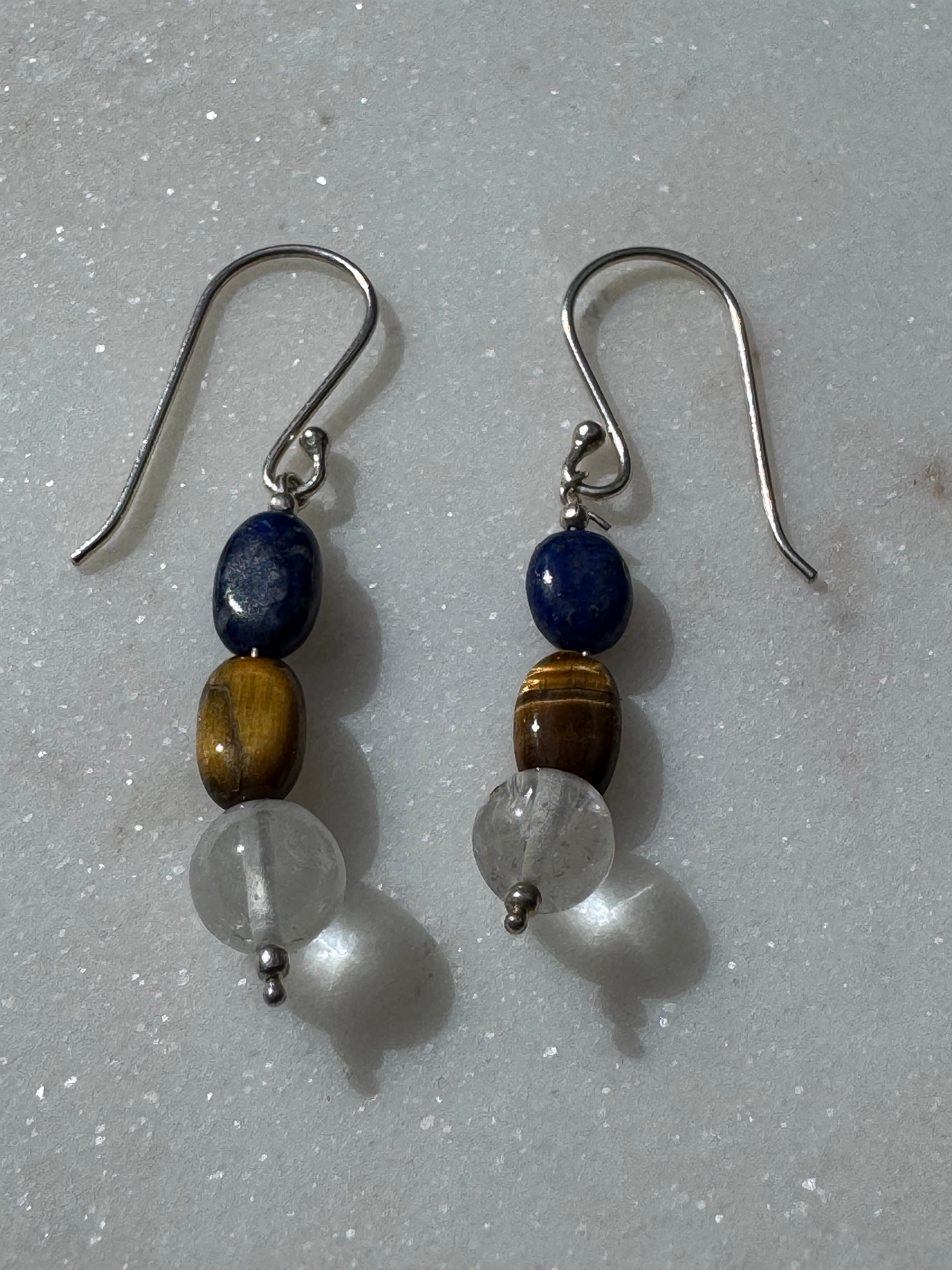 Tiger Eye & Lapis Earrings | Earrings