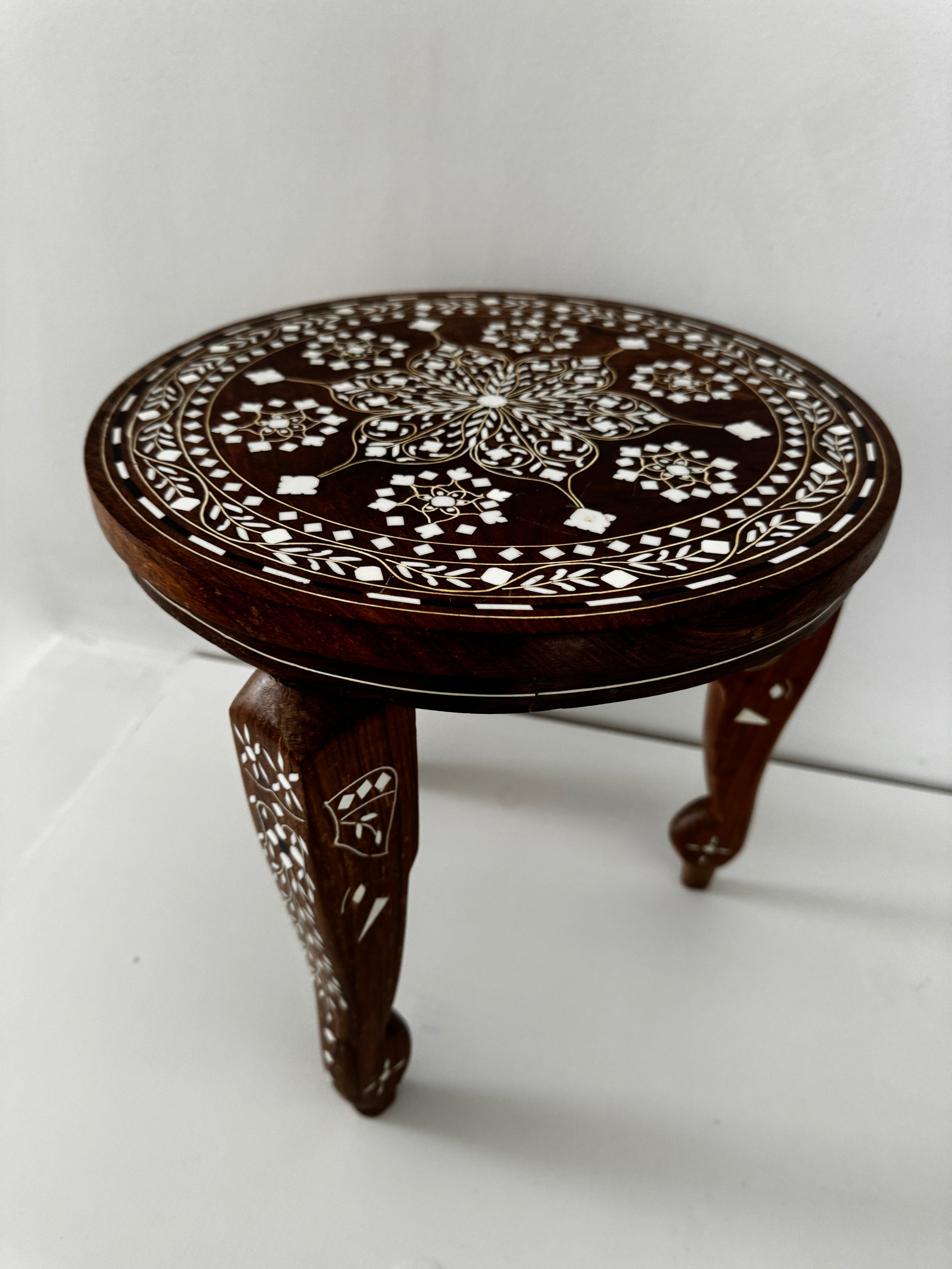 Rosewood Inlay Table Round | Homewares