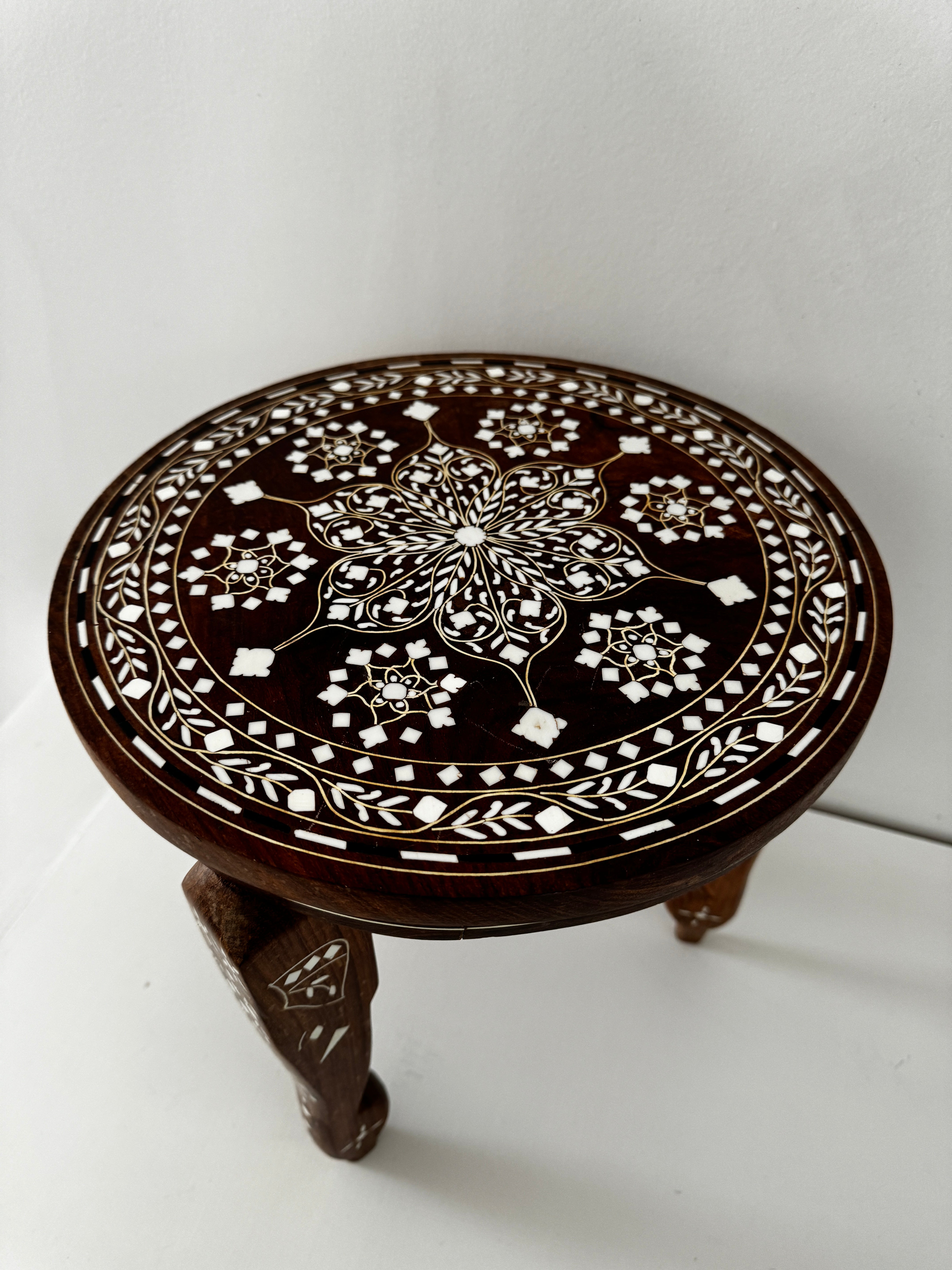 Rosewood Inlay Table Round | Homewares