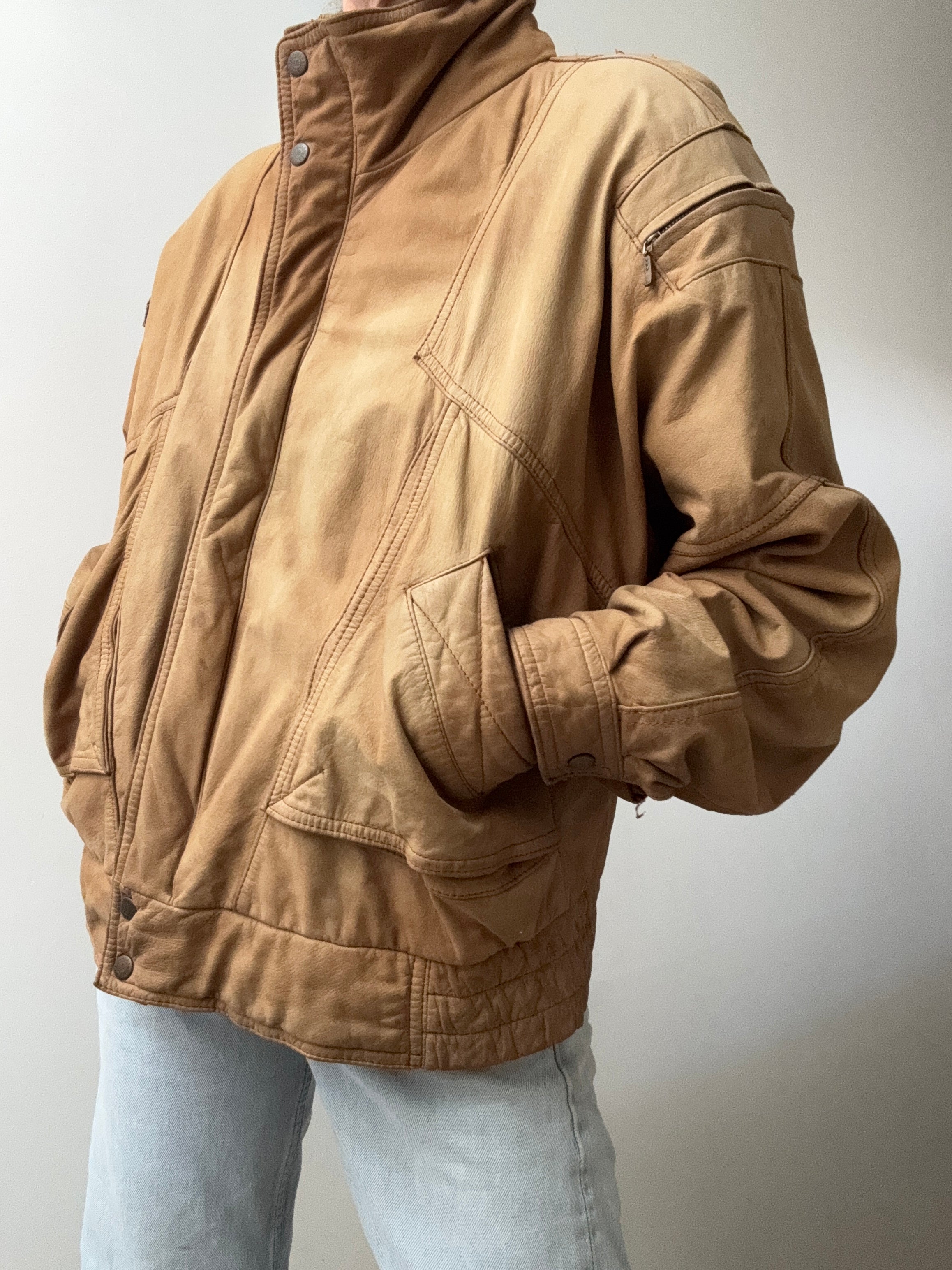 Future Nomads Jackets Large Eighties Tan Suede Jacket