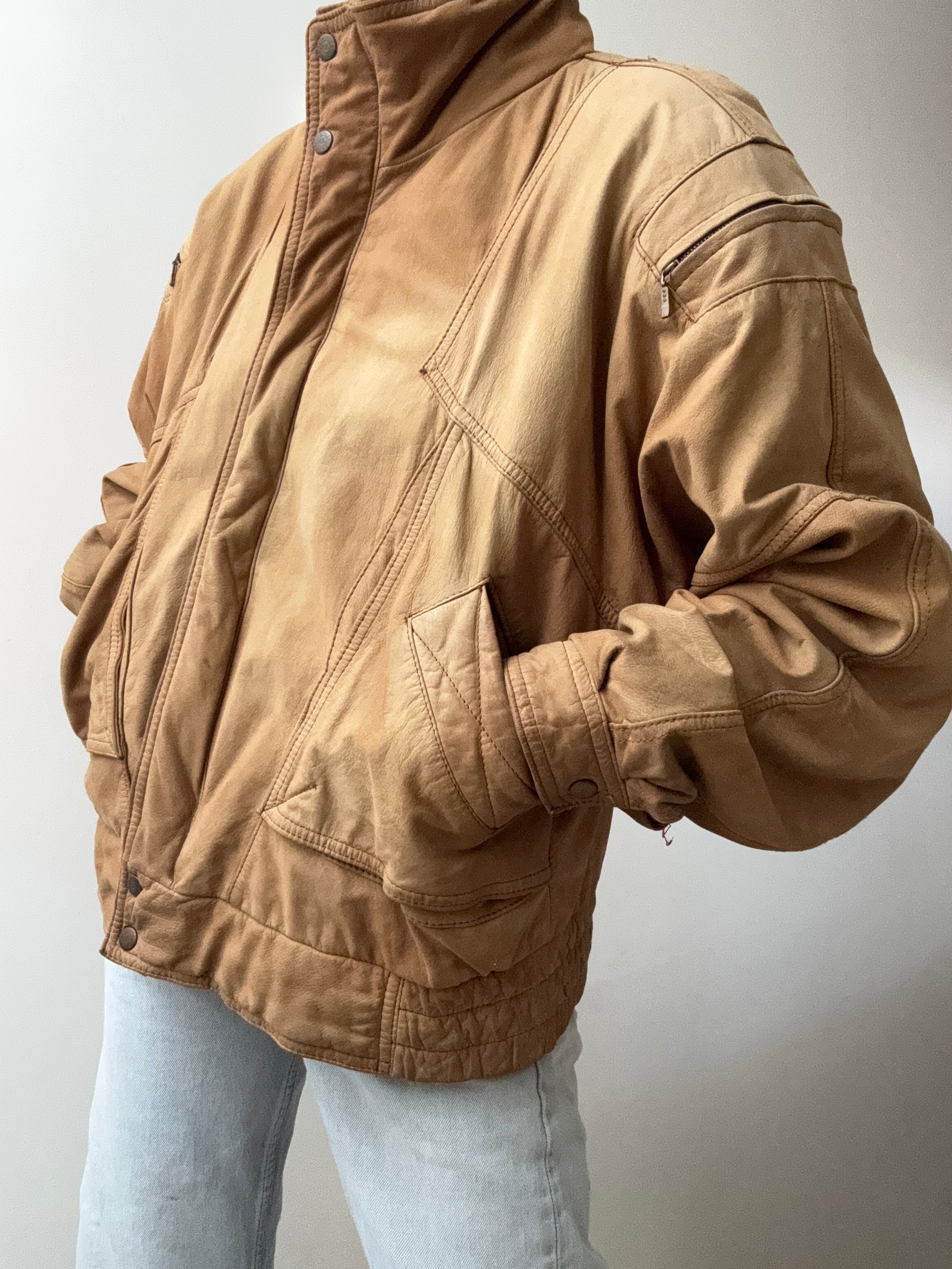 Future Nomads Jackets Large Eighties Tan Suede Jacket